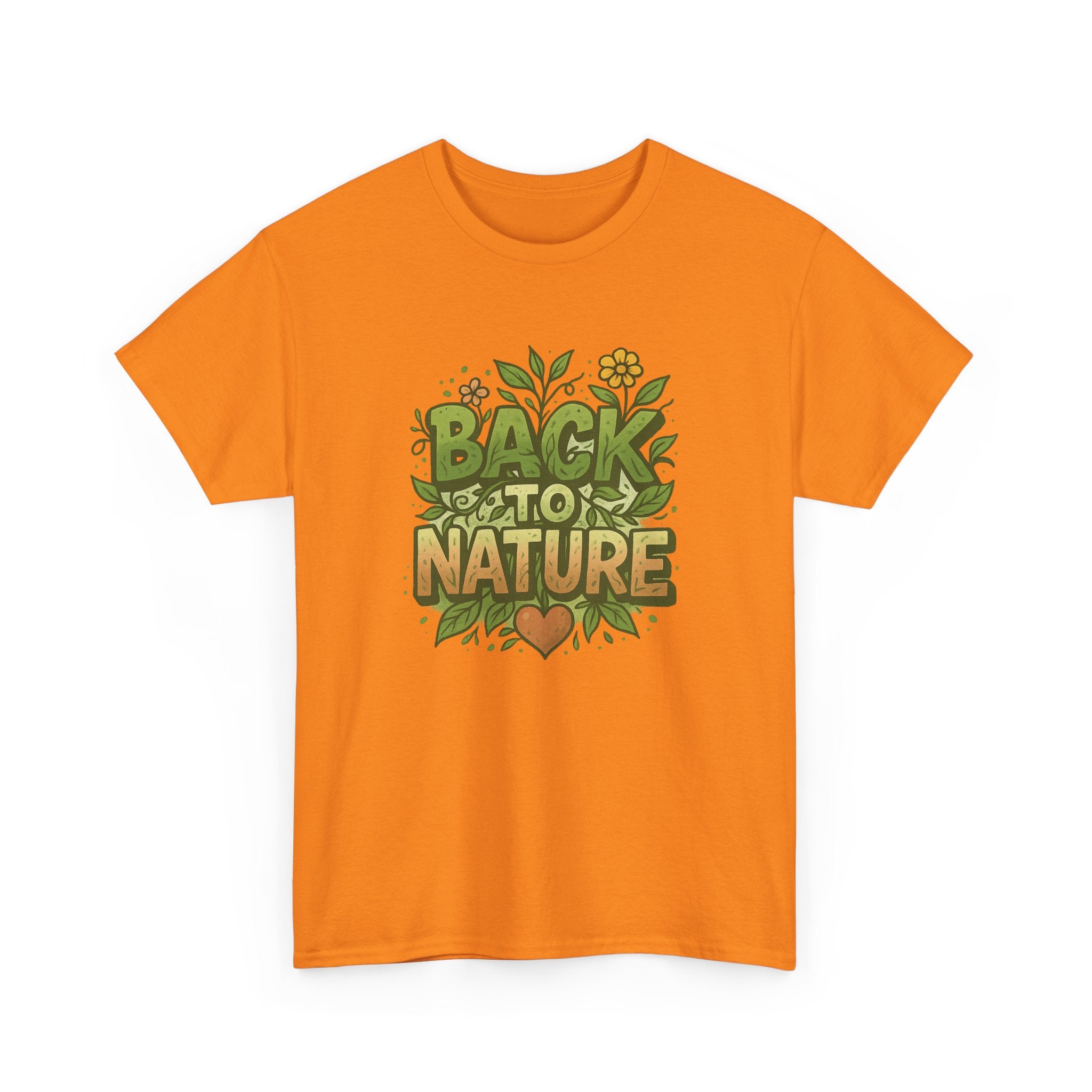 "Back to Nature" - Lush Graphic Tee - Unisex Heavy Cotton Tee, White Letters