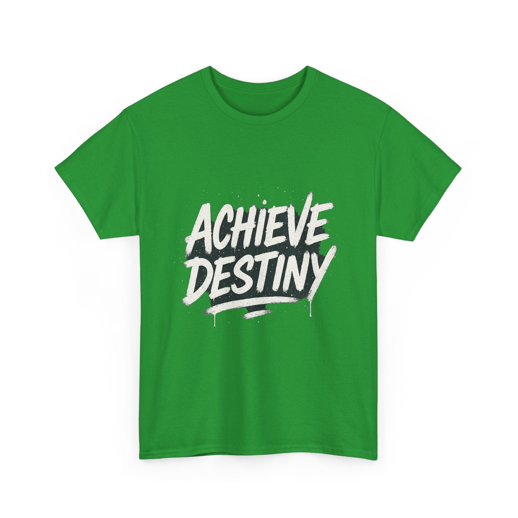 "Achieve Destiny" Graphic Tee - Unisex Heavy Cotton Tee, Black & White Logo