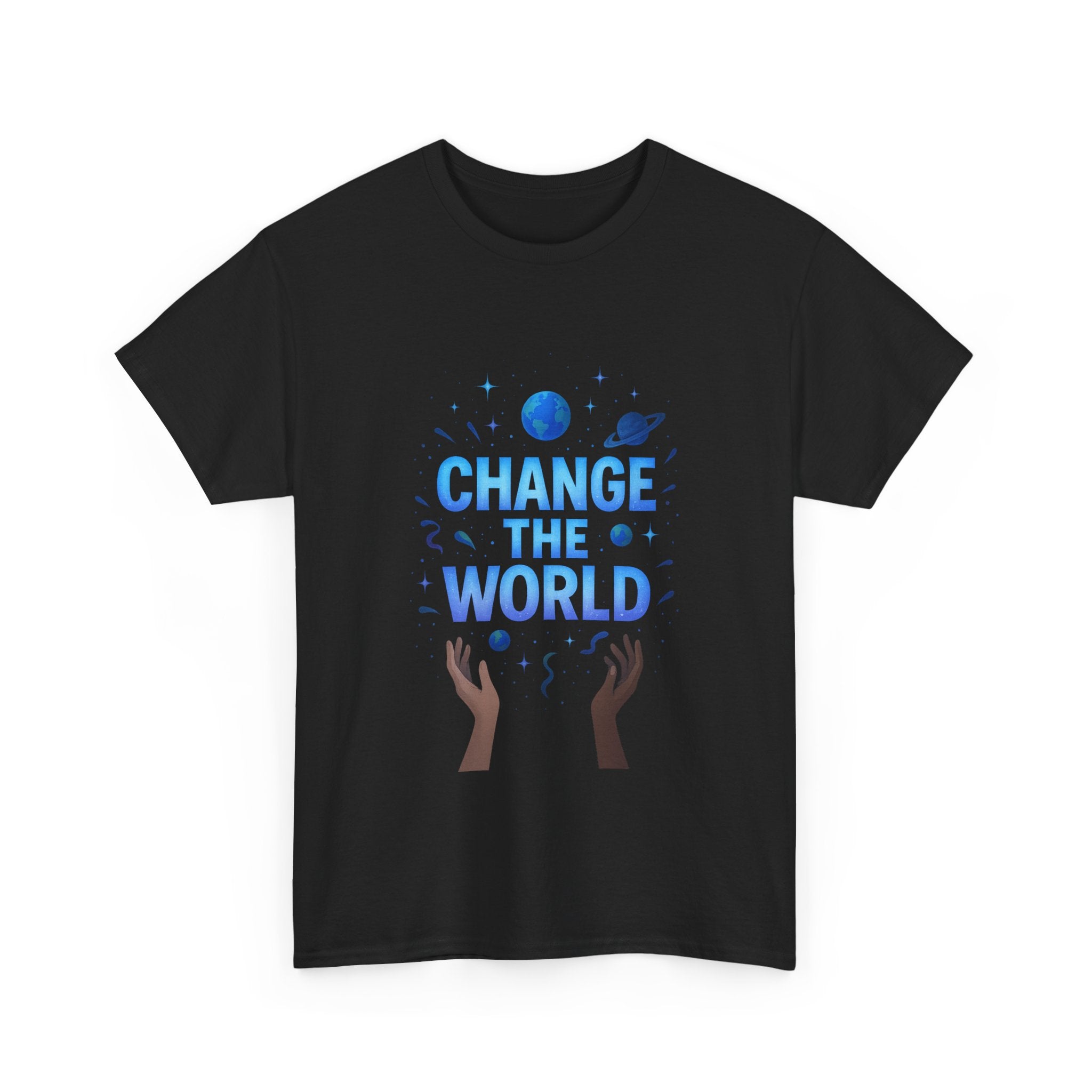 "Change the World" - Cosmic Design - Unisex Heavy Cotton Tee