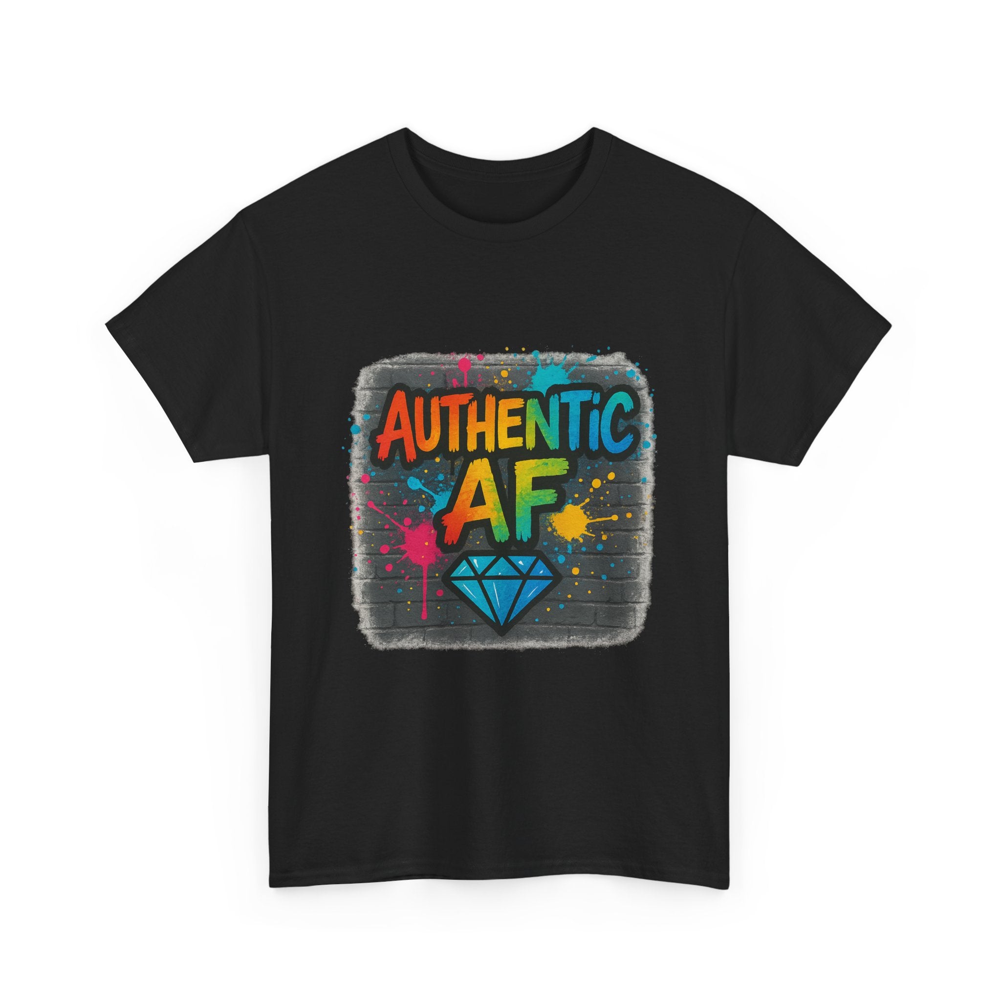 "Authentic AF - Diamond Graffiti" Graphic Tee - Unisex Heavy Cotton Tee