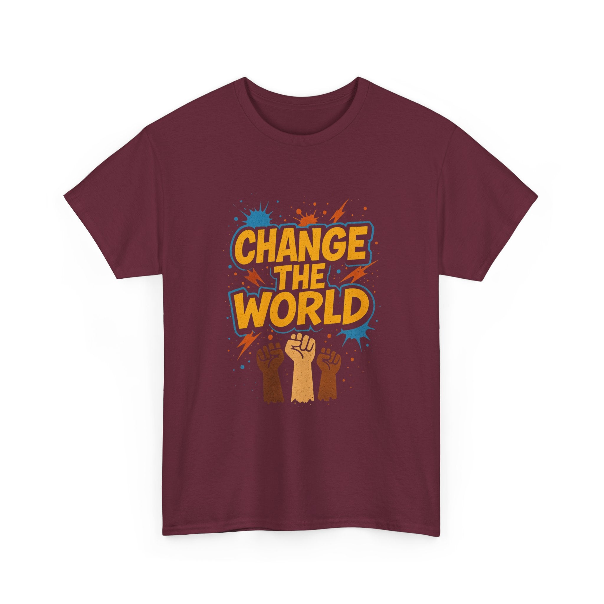 "Change the World" - Bold Design - Unisex Heavy Cotton Tee