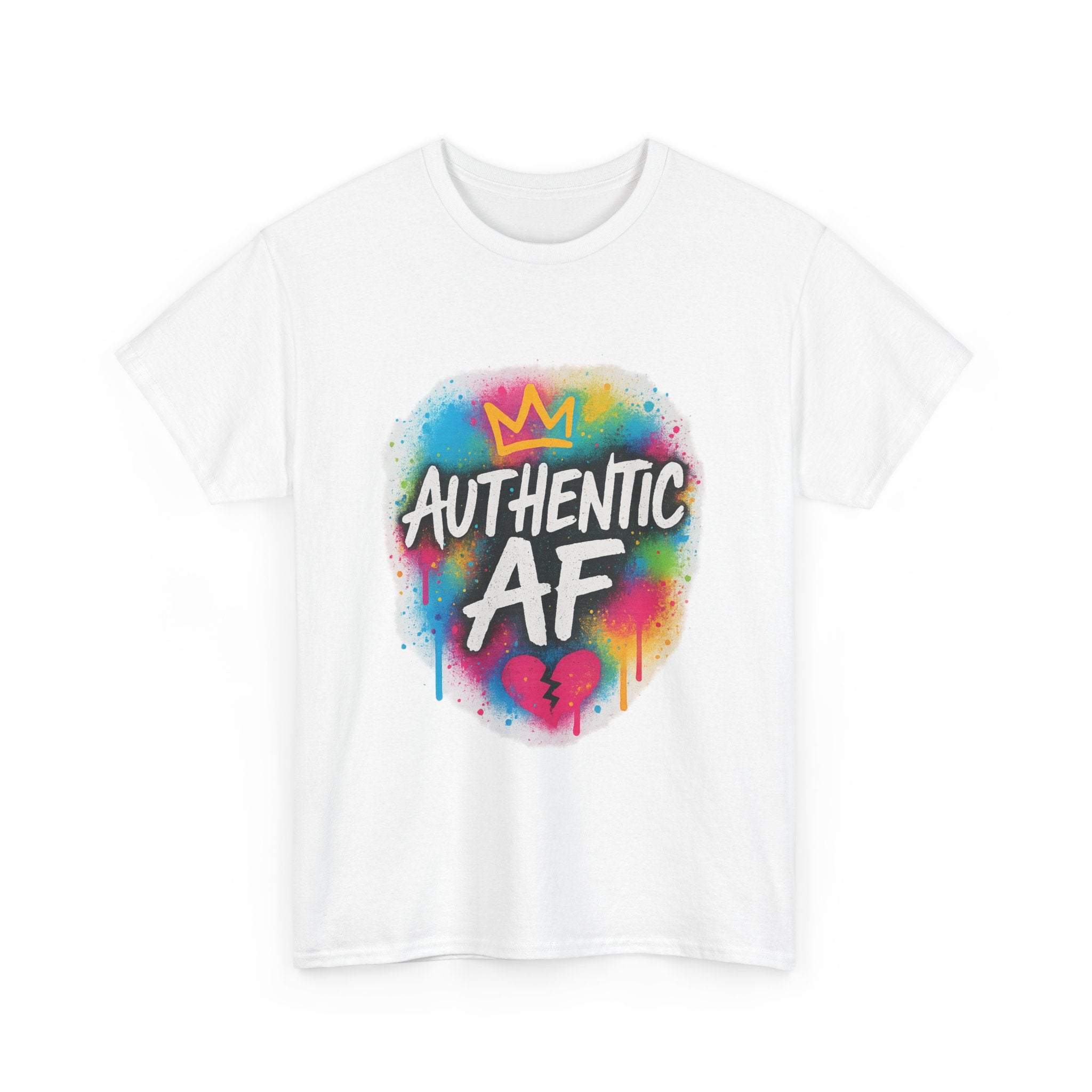 "Authentic AF - Vibrant Art" Graphic Tee - Unisex Heavy Cotton Tee