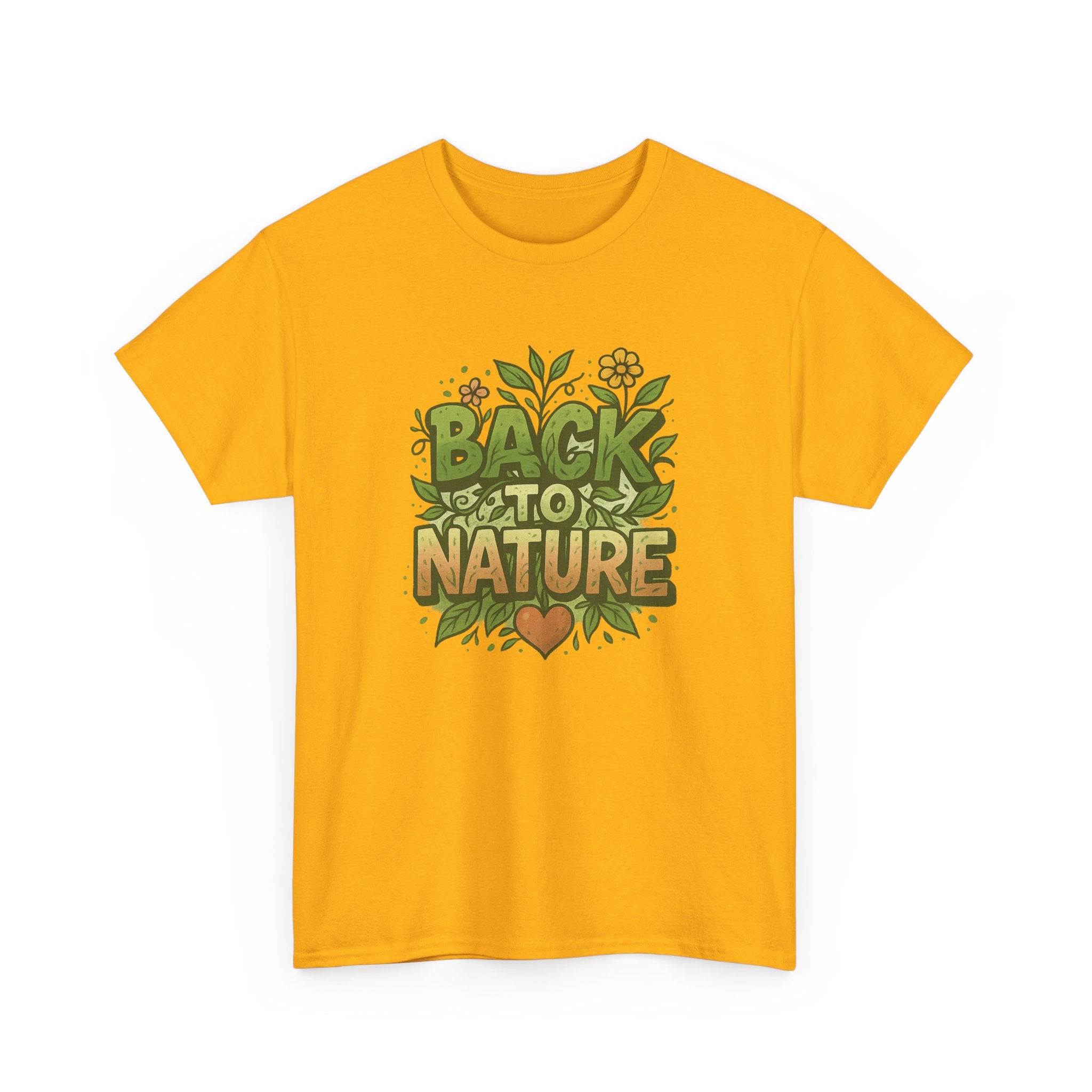 "Back to Nature" - Lush Graphic Tee - Unisex Heavy Cotton Tee, White Letters