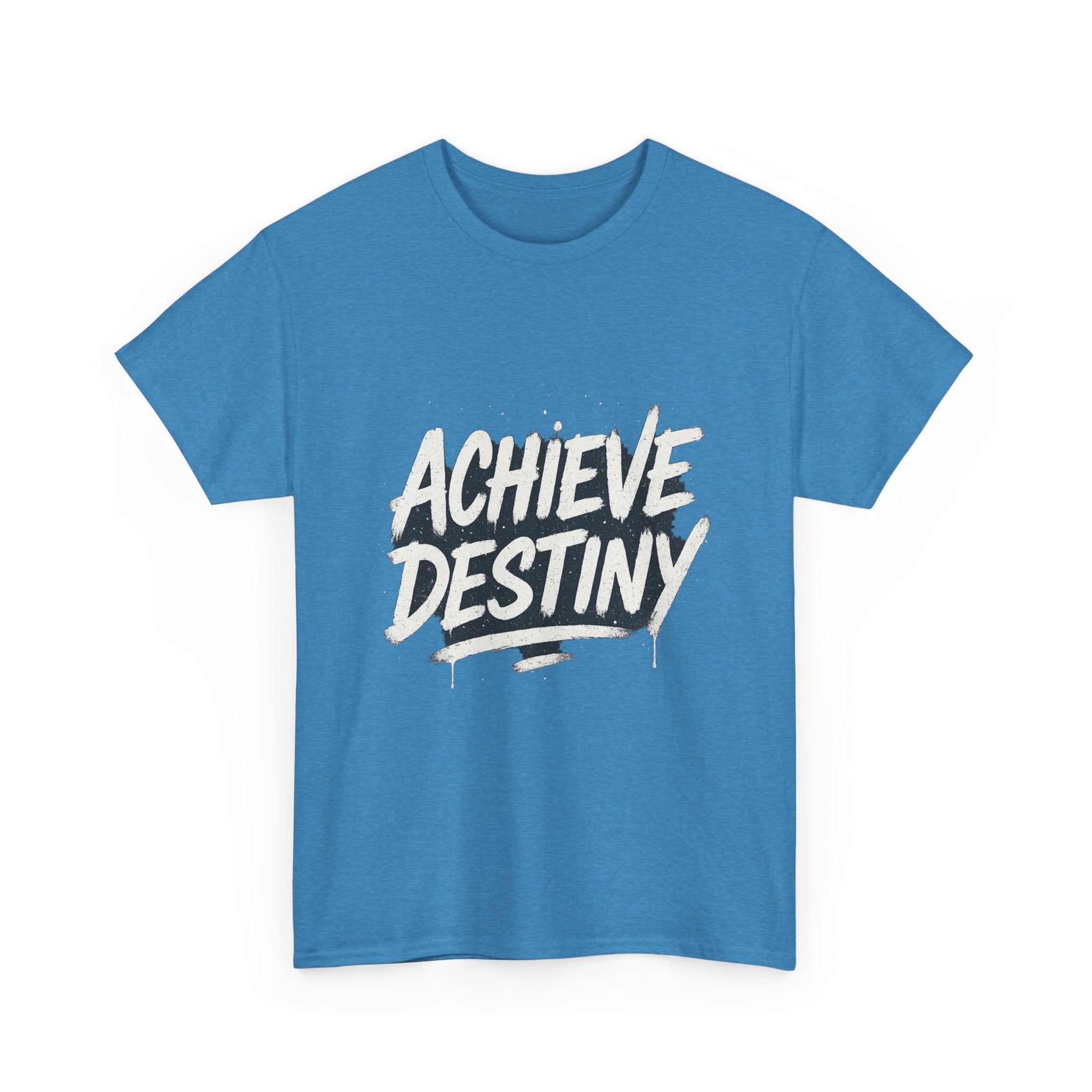 "Achieve Destiny" Graphic Tee - Unisex Heavy Cotton Tee, Black & White Logo
