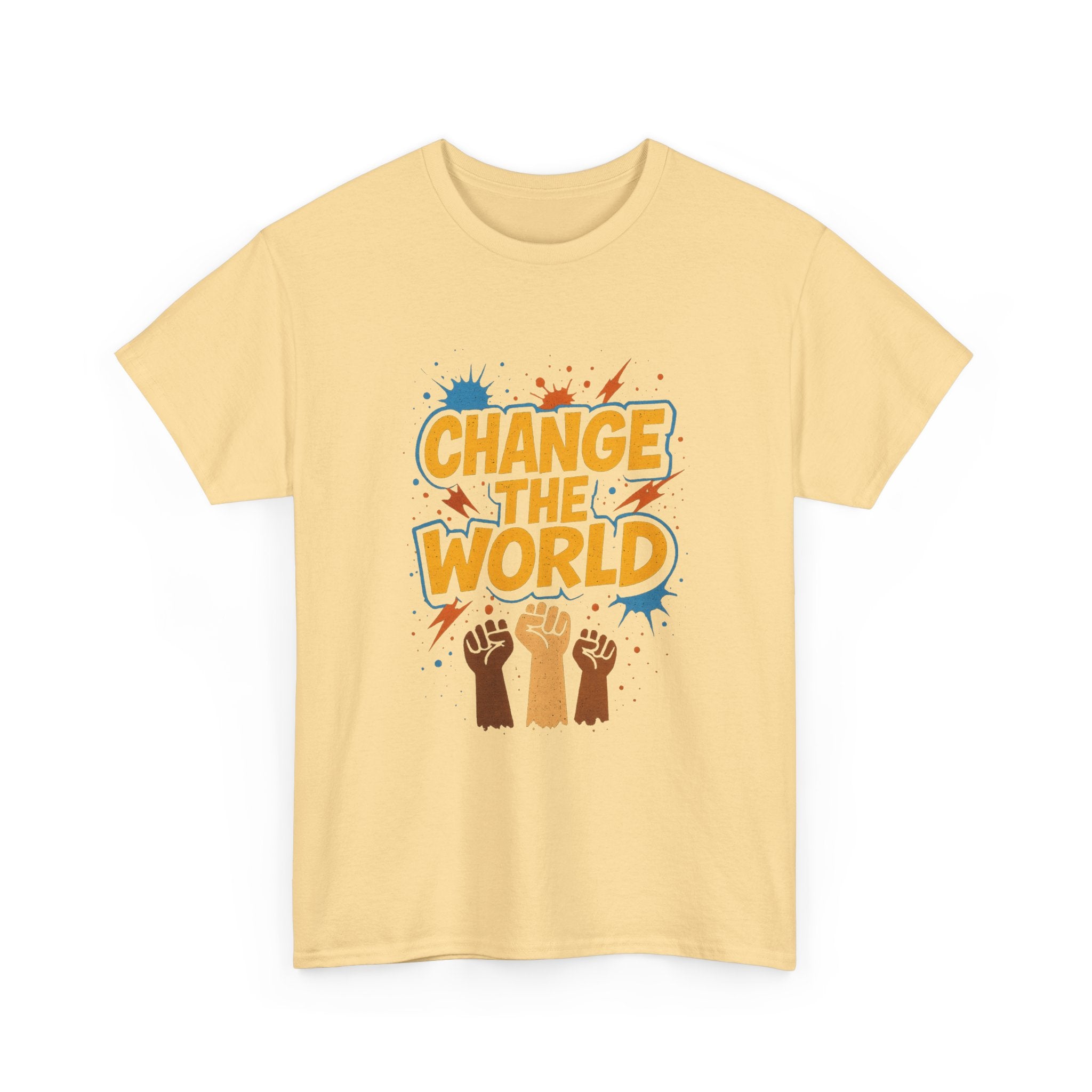 "Change the World" - Bold Design - Unisex Heavy Cotton Tee