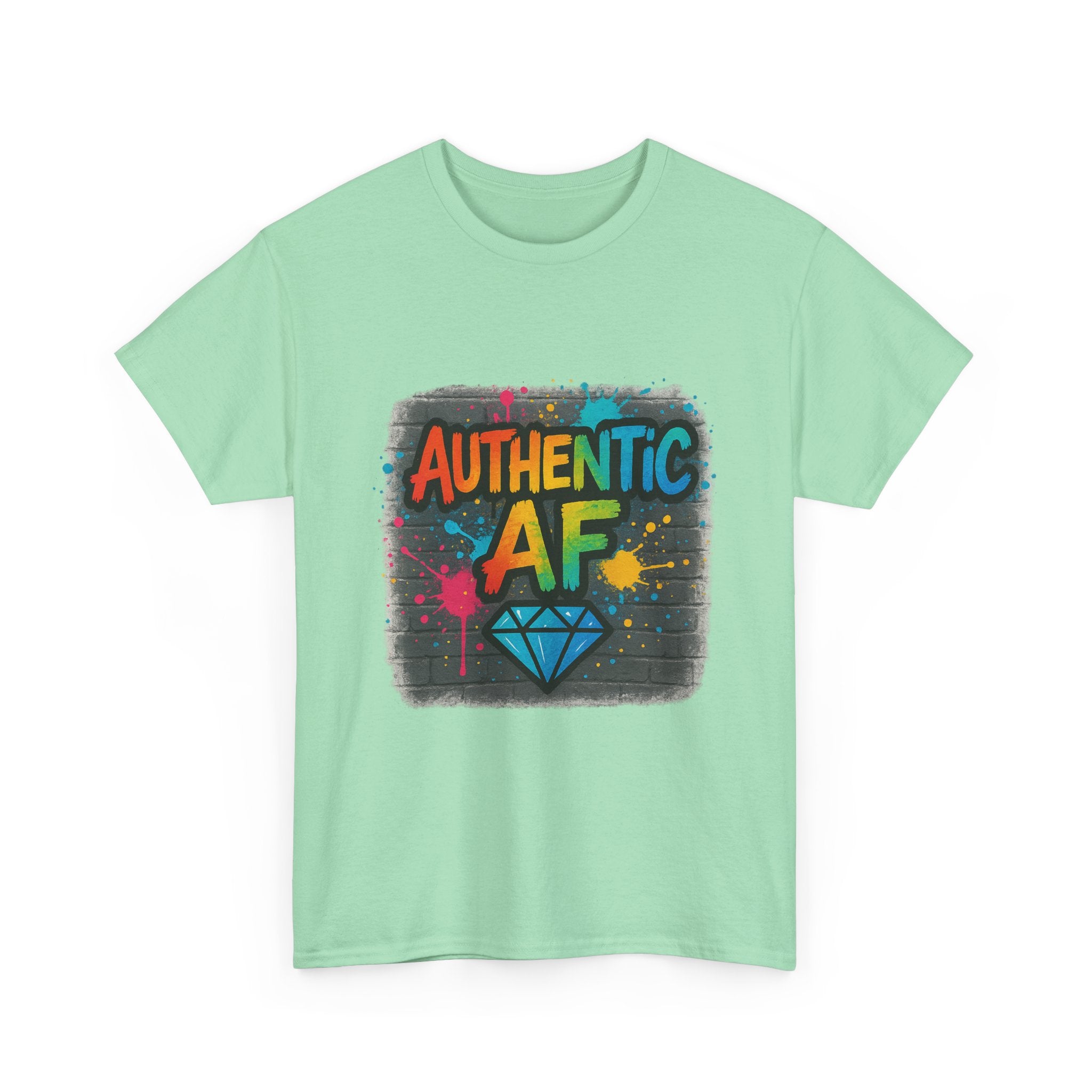 "Authentic AF - Diamond Graffiti" Graphic Tee - Unisex Heavy Cotton Tee