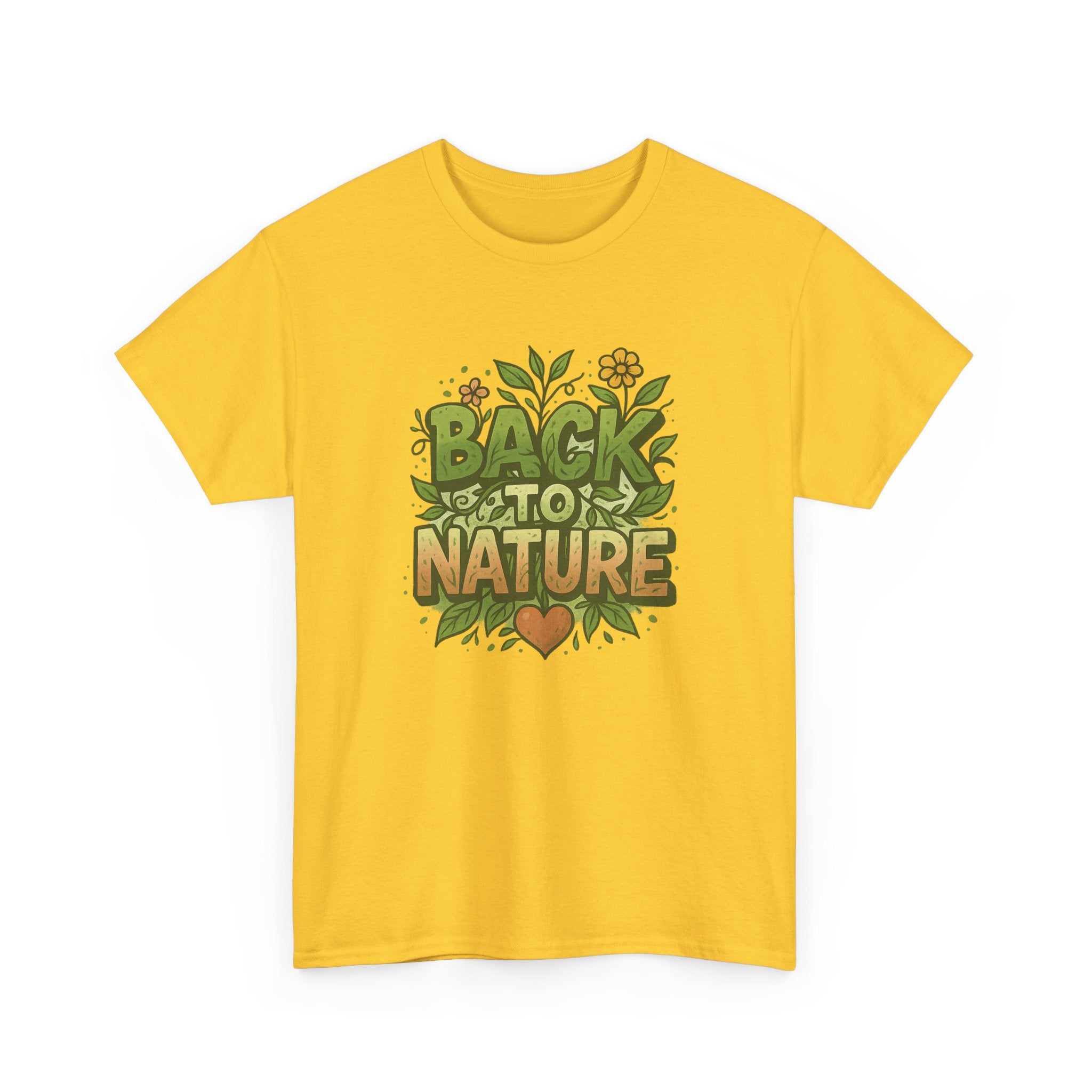 "Back to Nature" - Lush Graphic Tee - Unisex Heavy Cotton Tee, White Letters