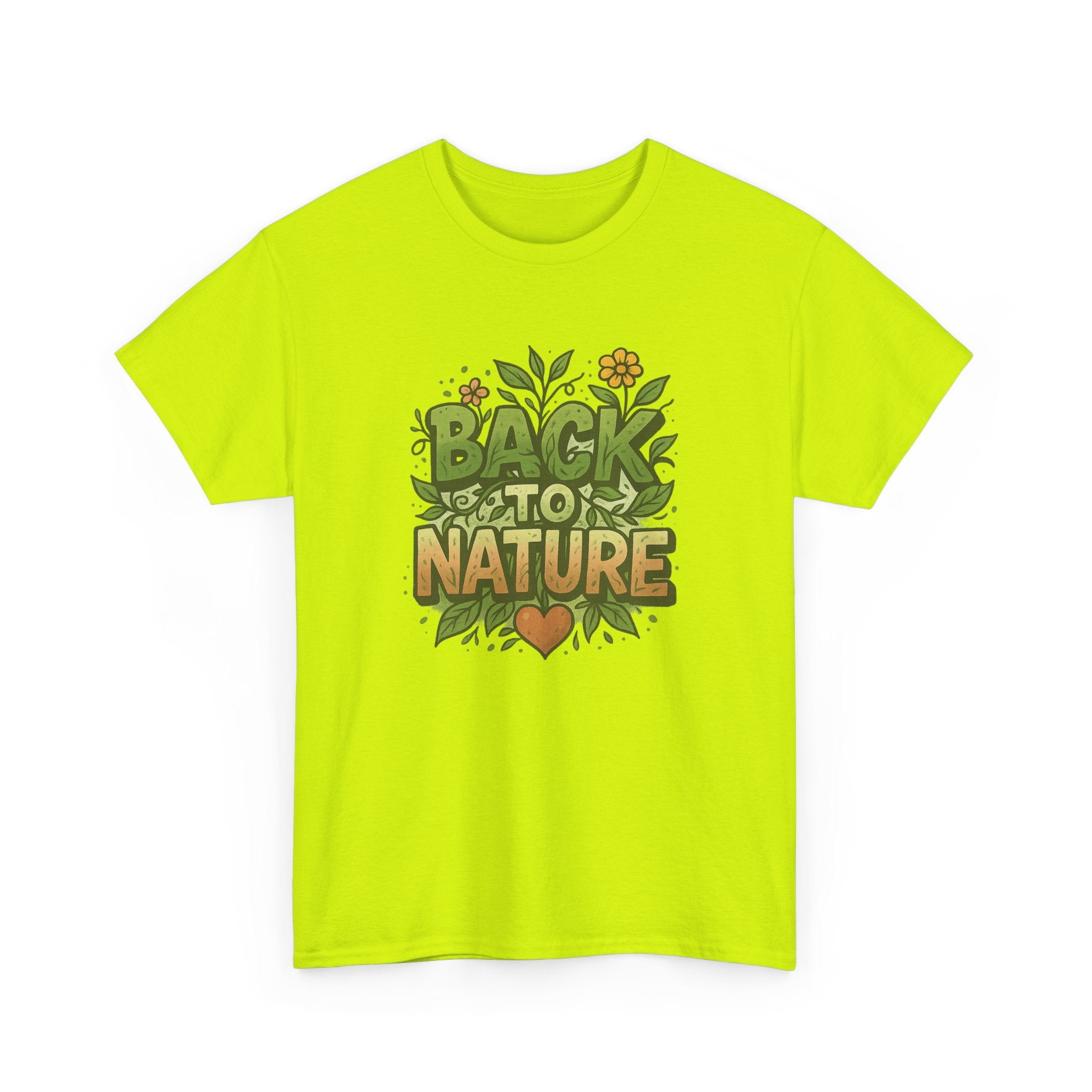 "Back to Nature" - Lush Graphic Tee - Unisex Heavy Cotton Tee, White Letters