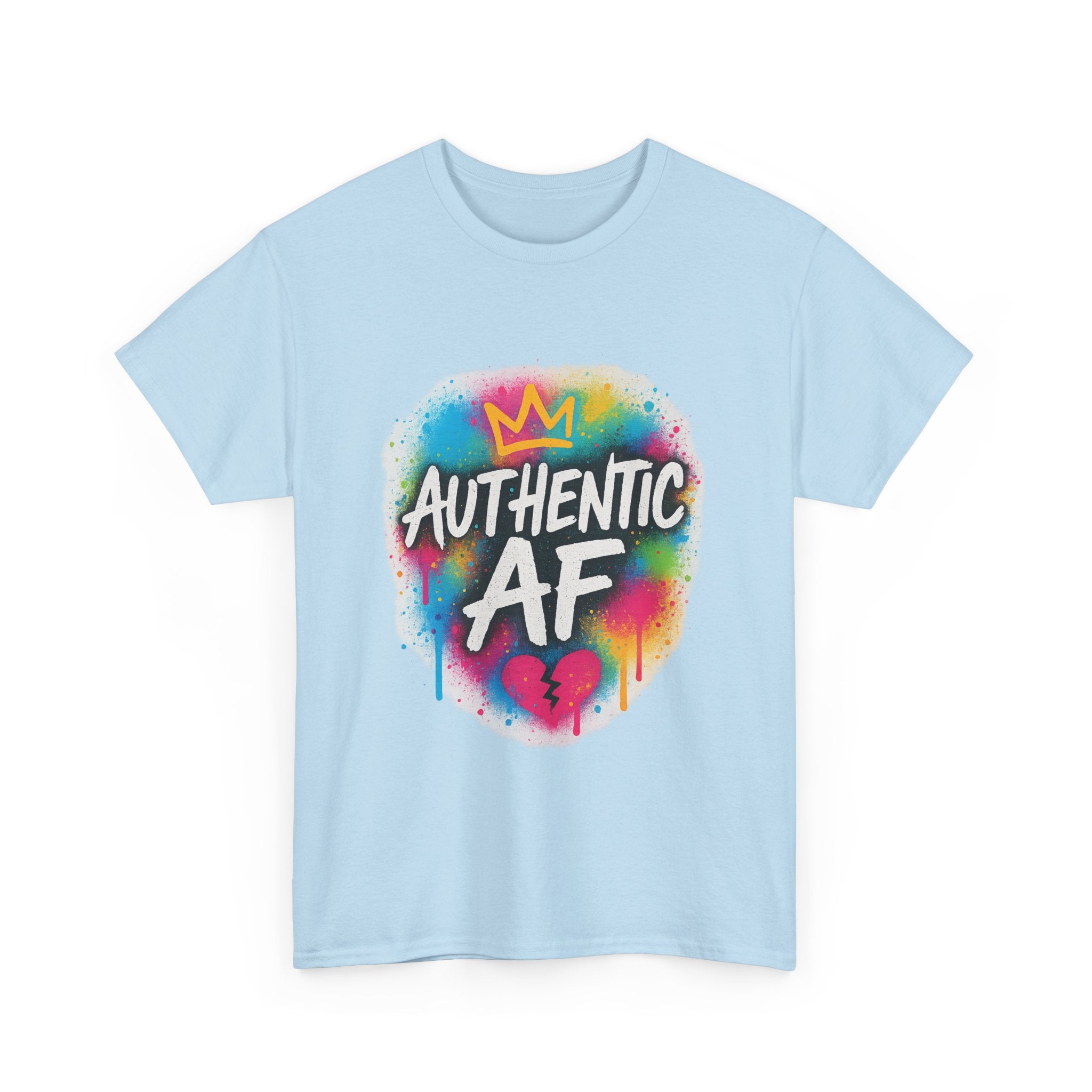 "Authentic AF - Vibrant Art" Graphic Tee - Unisex Heavy Cotton Tee