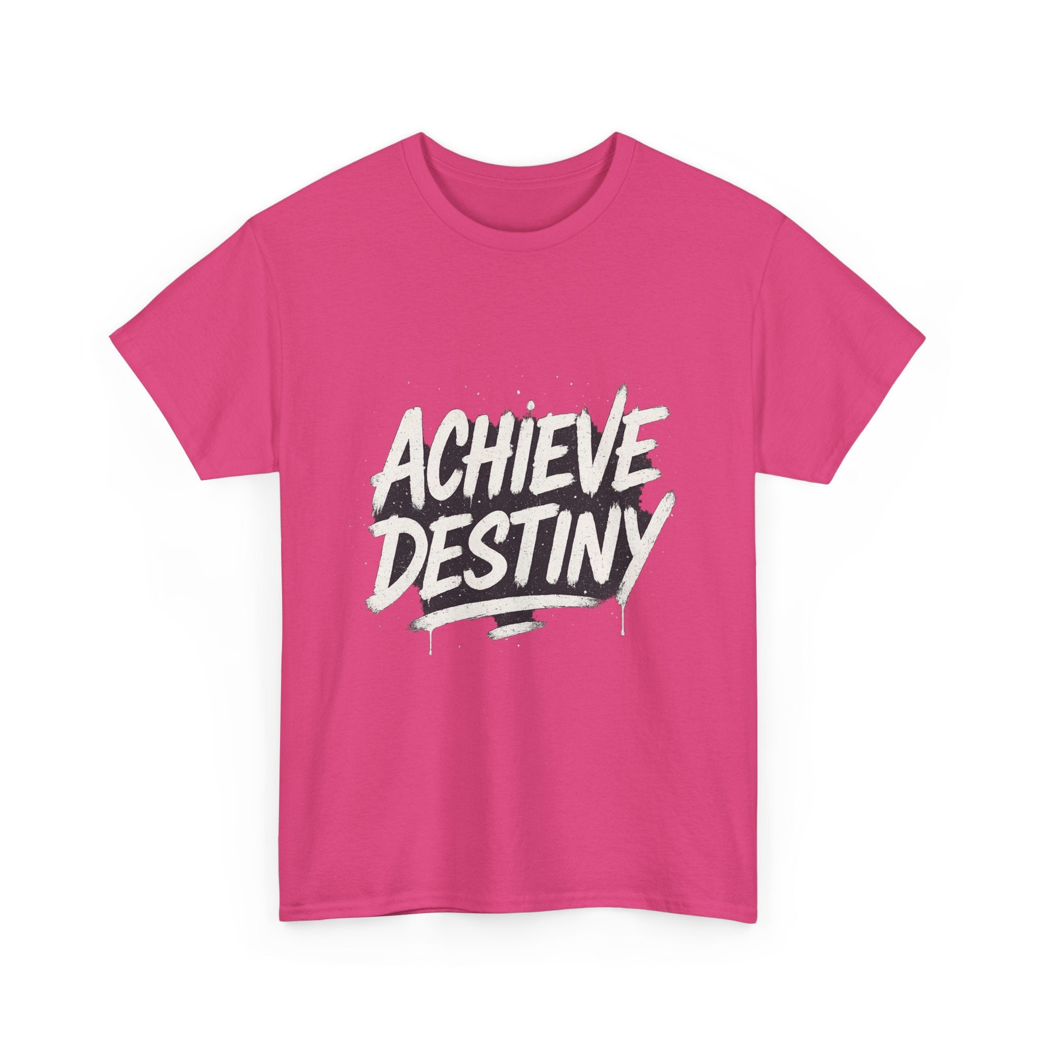 "Achieve Destiny" Graphic Tee - Unisex Heavy Cotton Tee, Black & White Logo
