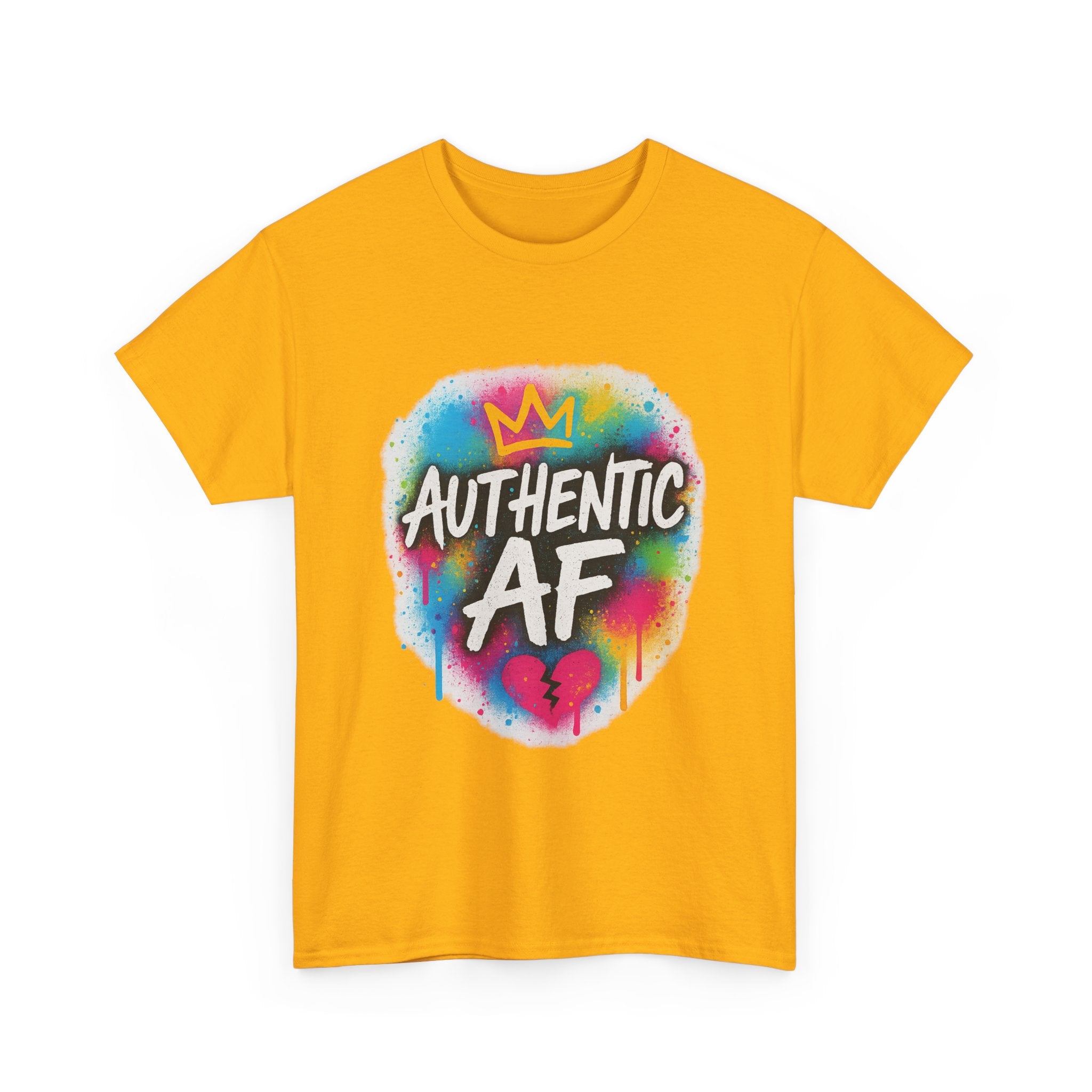 "Authentic AF - Vibrant Art" Graphic Tee - Unisex Heavy Cotton Tee