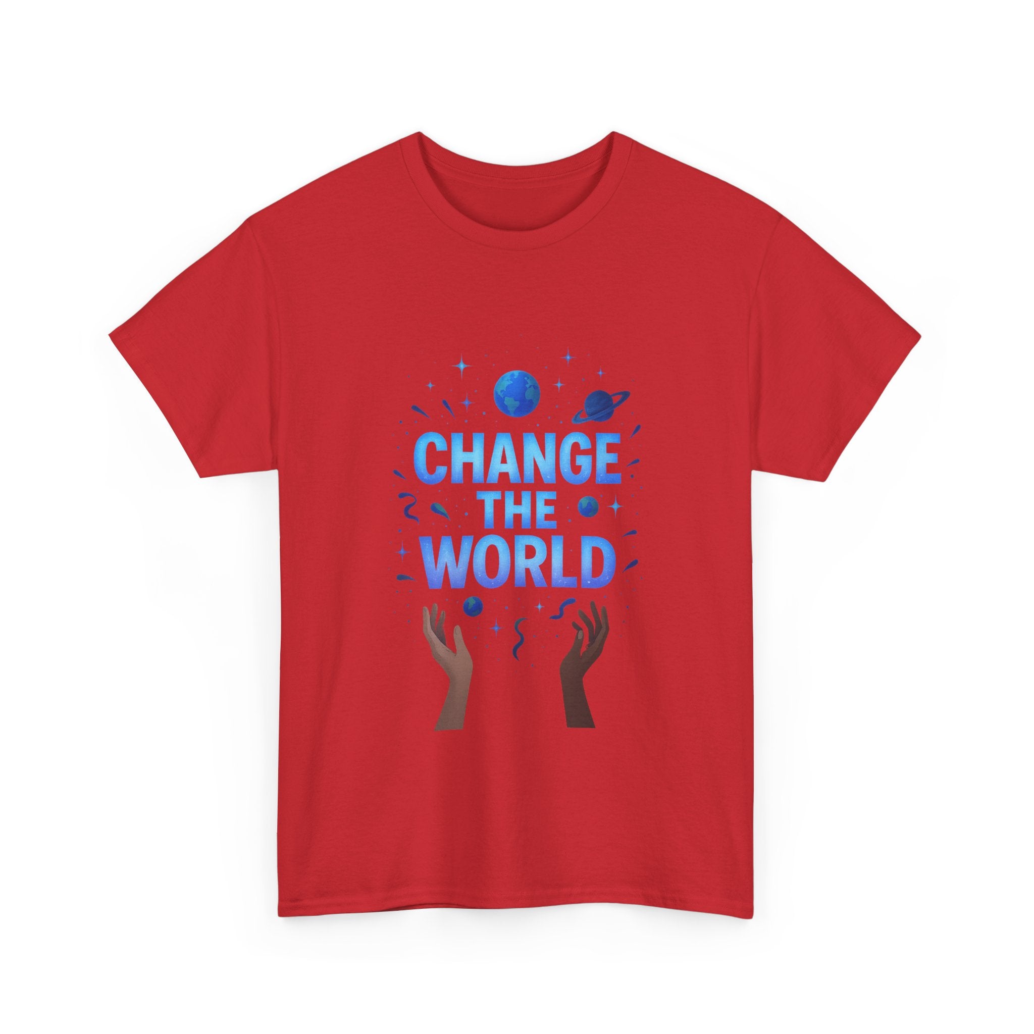 "Change the World" - Cosmic Design - Unisex Heavy Cotton Tee