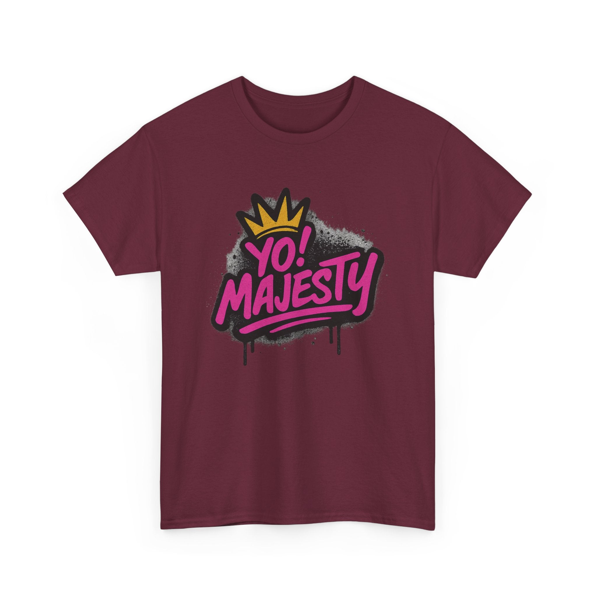 "Yo! Majesty Graffiti Style" Graphic Tee - Unisex Heavy Cotton Tee, Graffiti Style Logo