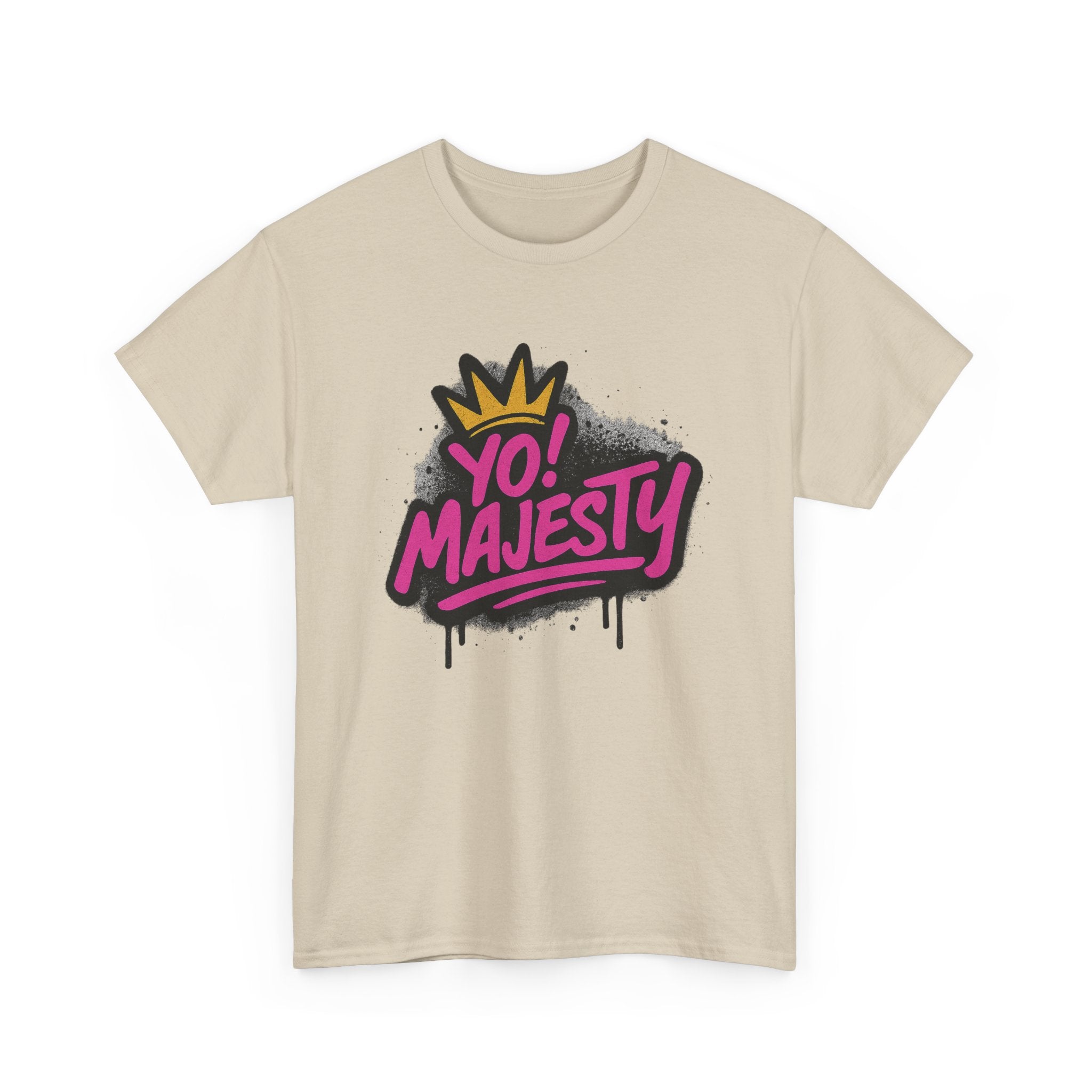 "Yo! Majesty Graffiti Style" Graphic Tee - Unisex Heavy Cotton Tee, Graffiti Style Logo