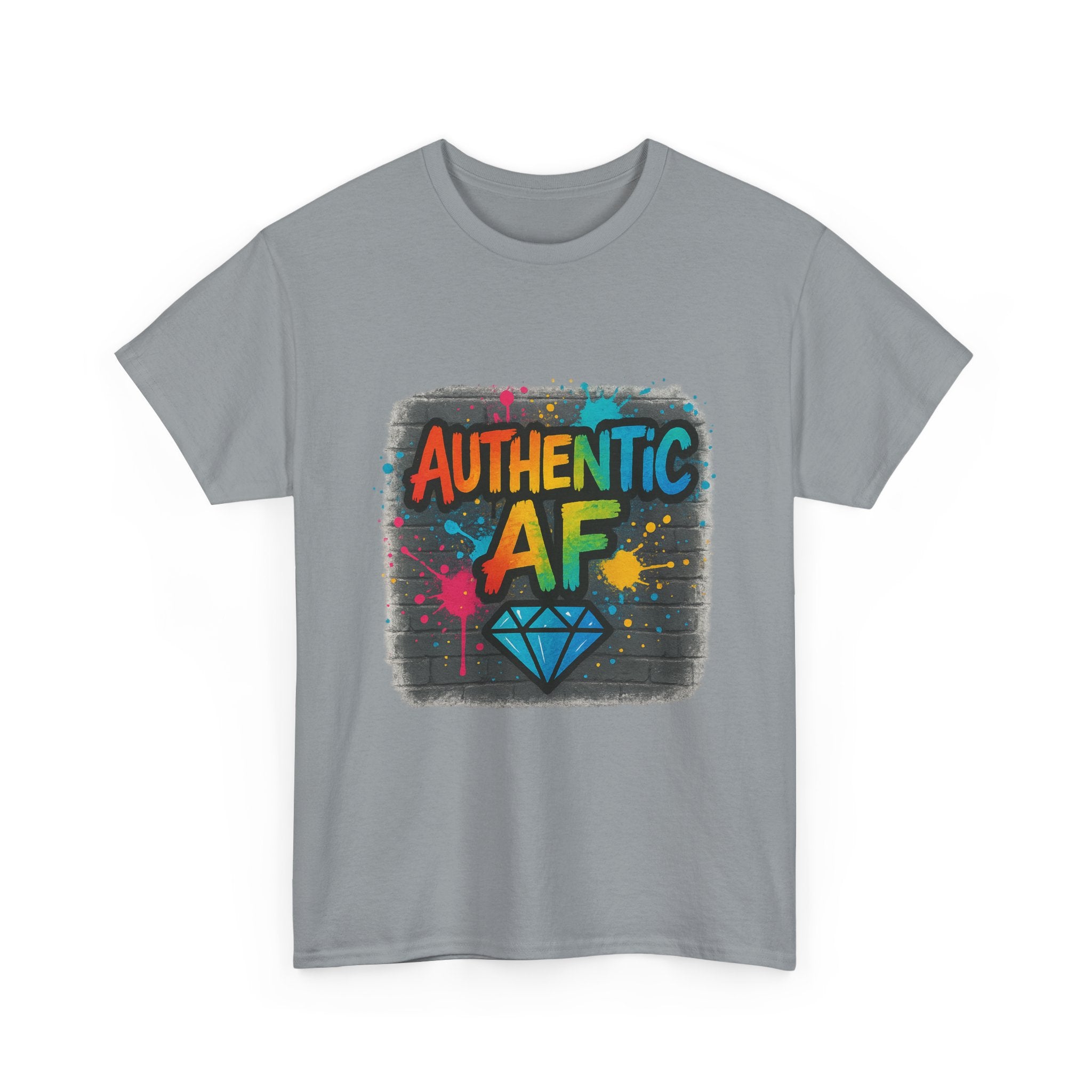 "Authentic AF - Diamond Graffiti" Graphic Tee - Unisex Heavy Cotton Tee