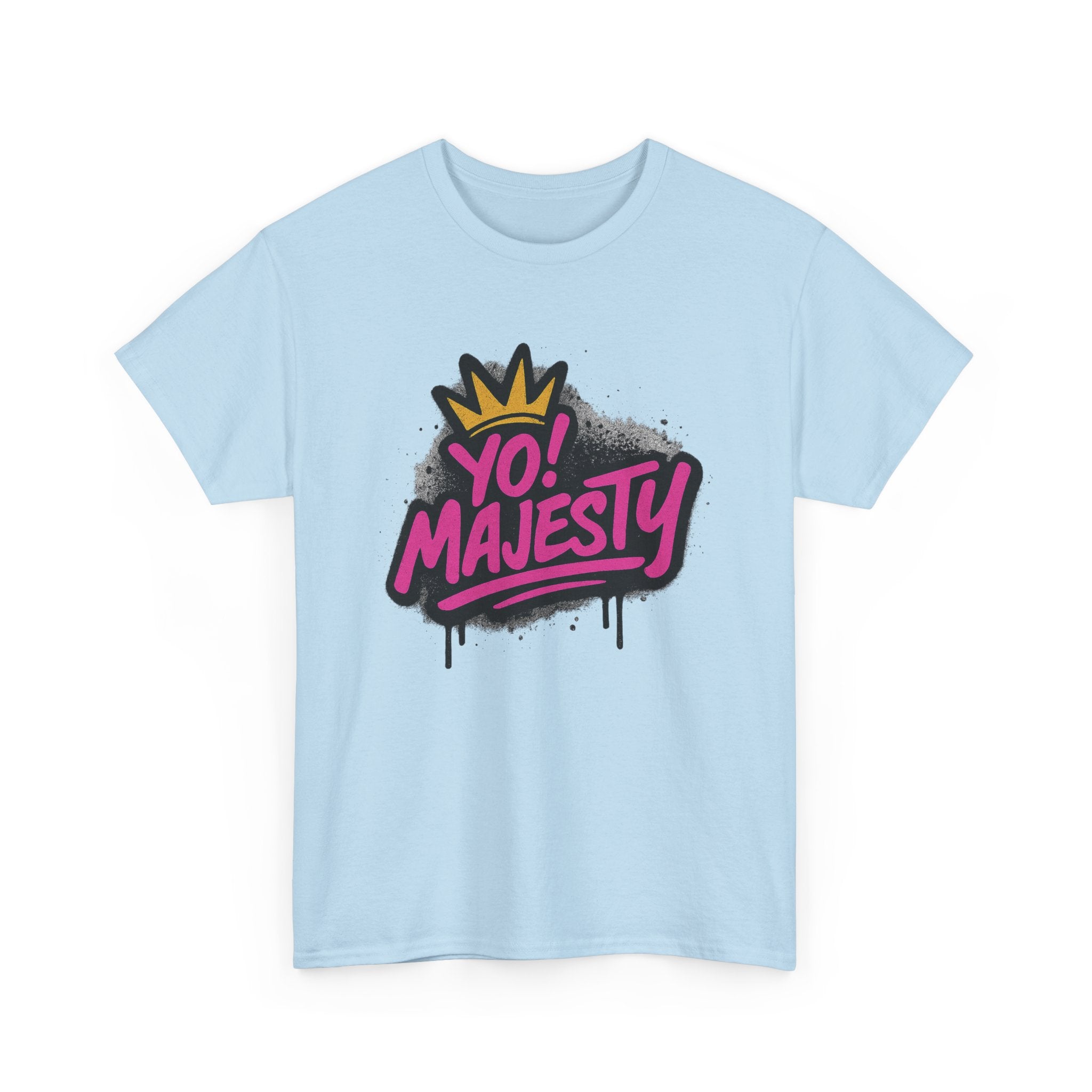 "Yo! Majesty Graffiti Style" Graphic Tee - Unisex Heavy Cotton Tee, Graffiti Style Logo
