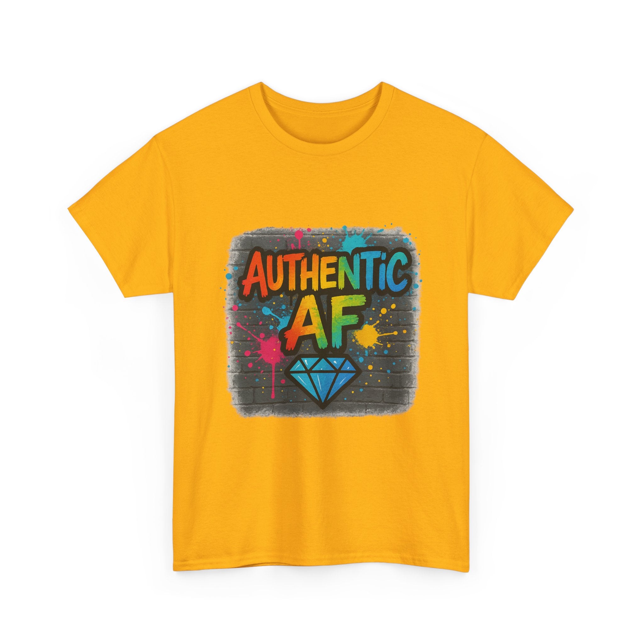 "Authentic AF - Diamond Graffiti" Graphic Tee - Unisex Heavy Cotton Tee
