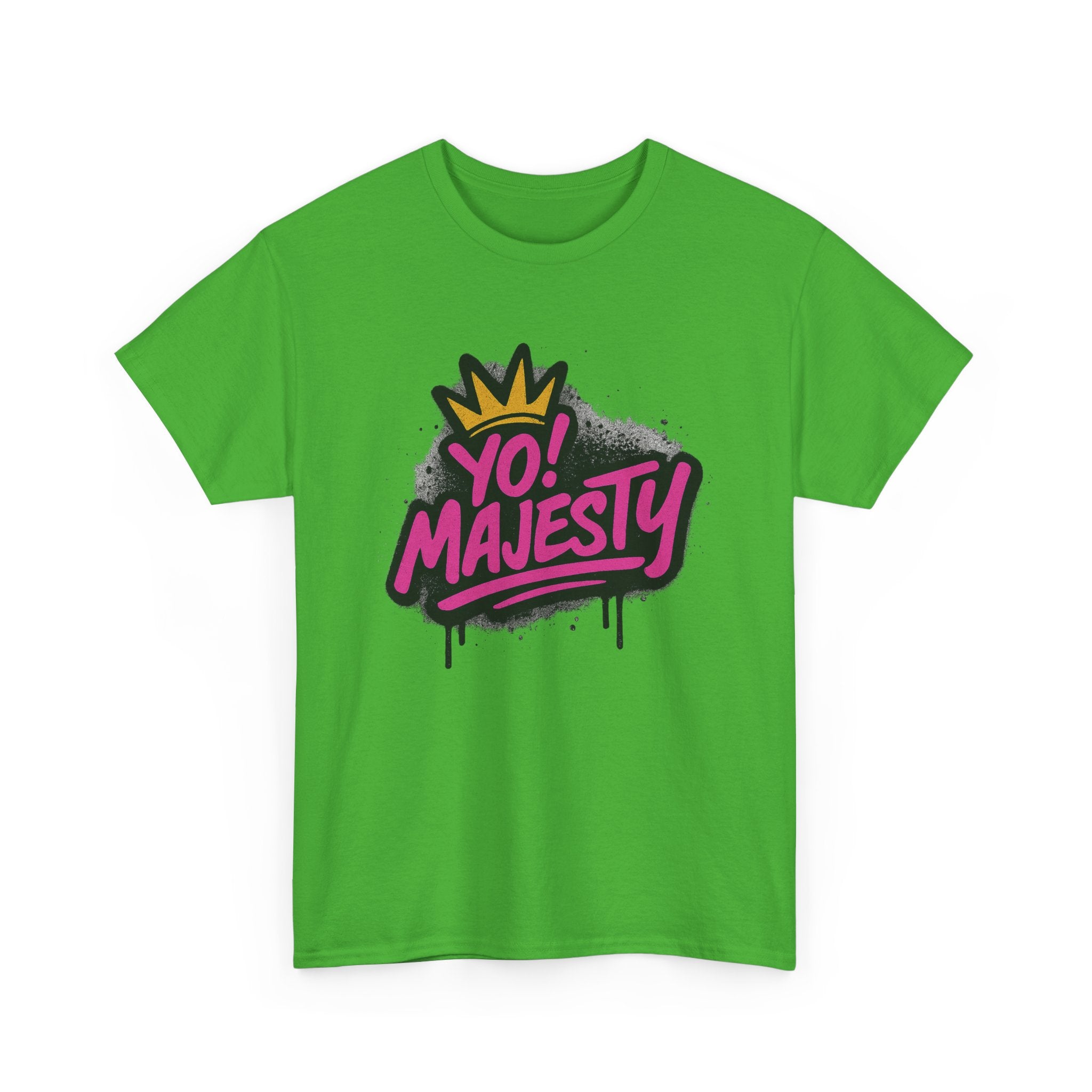 "Yo! Majesty Graffiti Style" Graphic Tee - Unisex Heavy Cotton Tee, Graffiti Style Logo