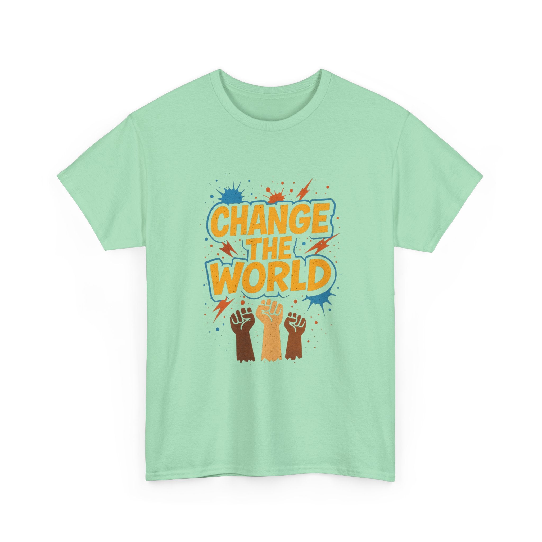 "Change the World" - Bold Design - Unisex Heavy Cotton Tee