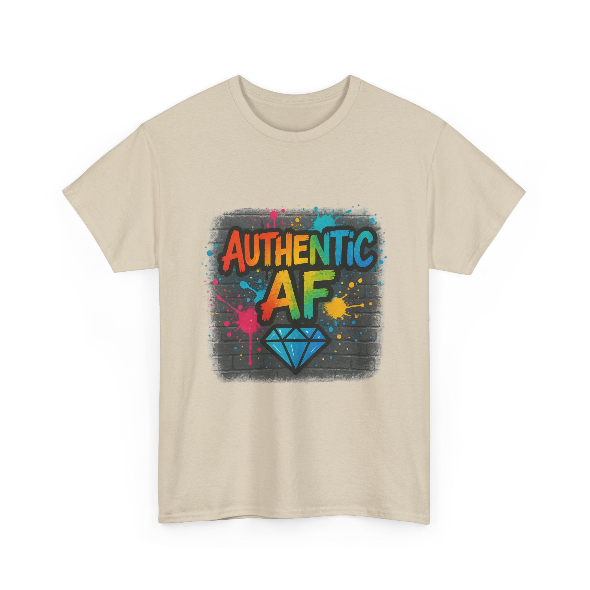 "Authentic AF - Diamond Graffiti" Graphic Tee - Unisex Heavy Cotton Tee