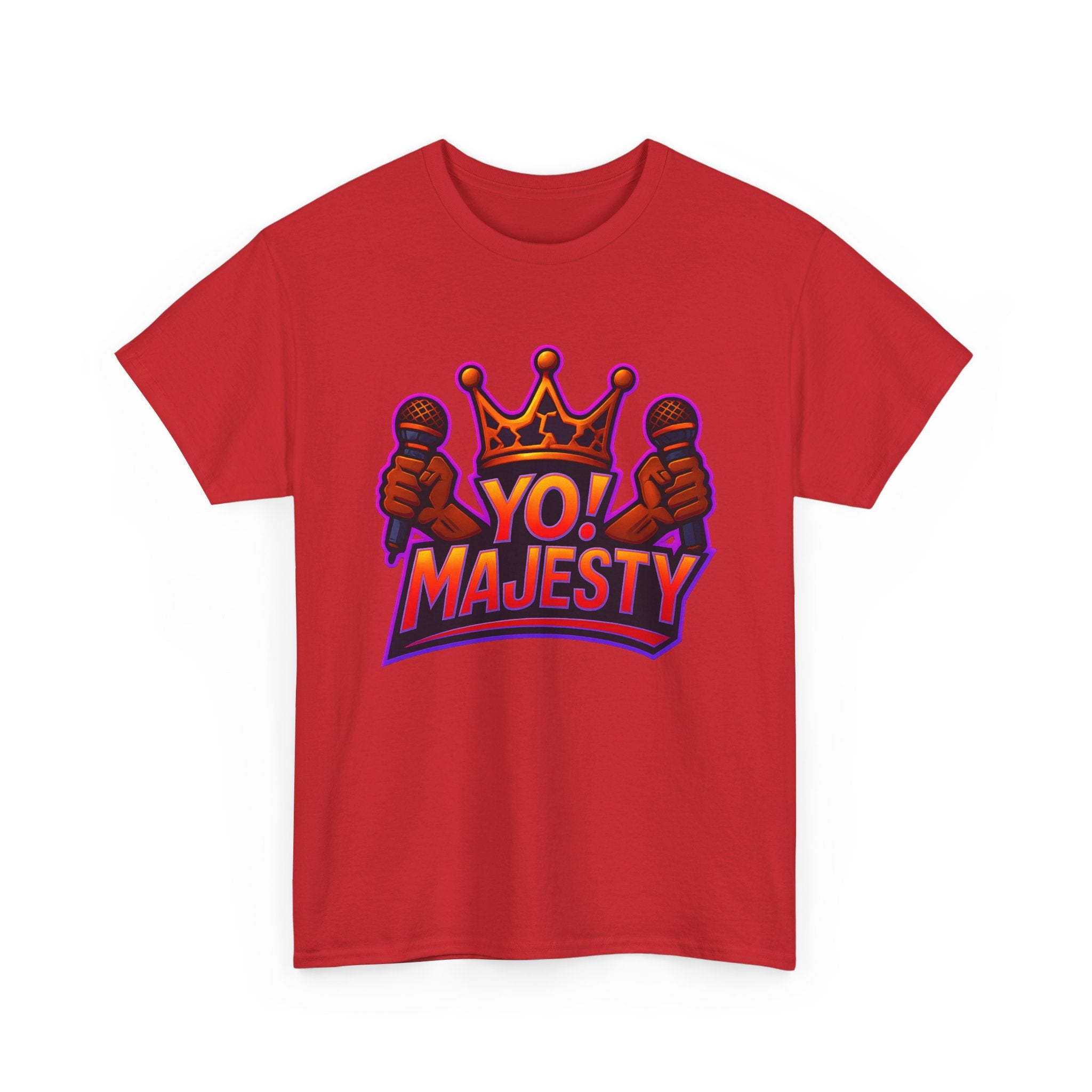 "Yo! Majesty Power" Graphic Tee - Unisex Heavy Cotton Tee, Vibrant Crown Logo