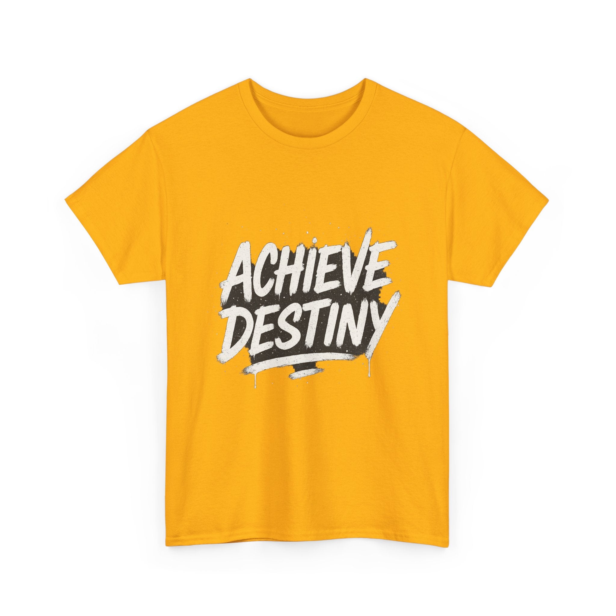 "Achieve Destiny" Graphic Tee - Unisex Heavy Cotton Tee, Black & White Logo