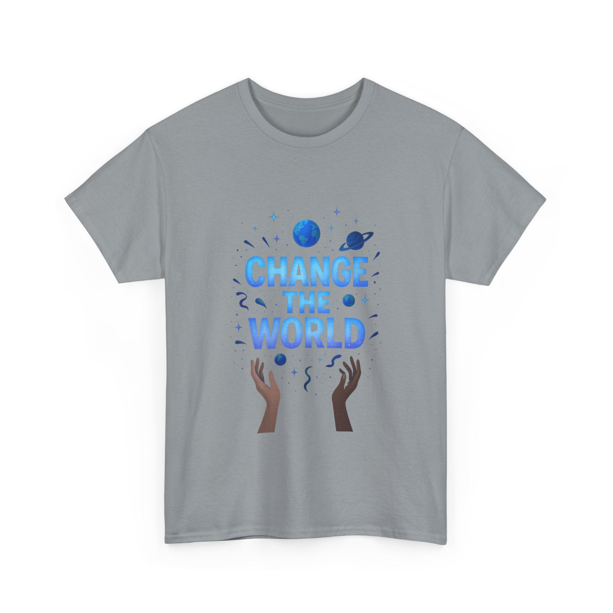 "Change the World" - Cosmic Design - Unisex Heavy Cotton Tee