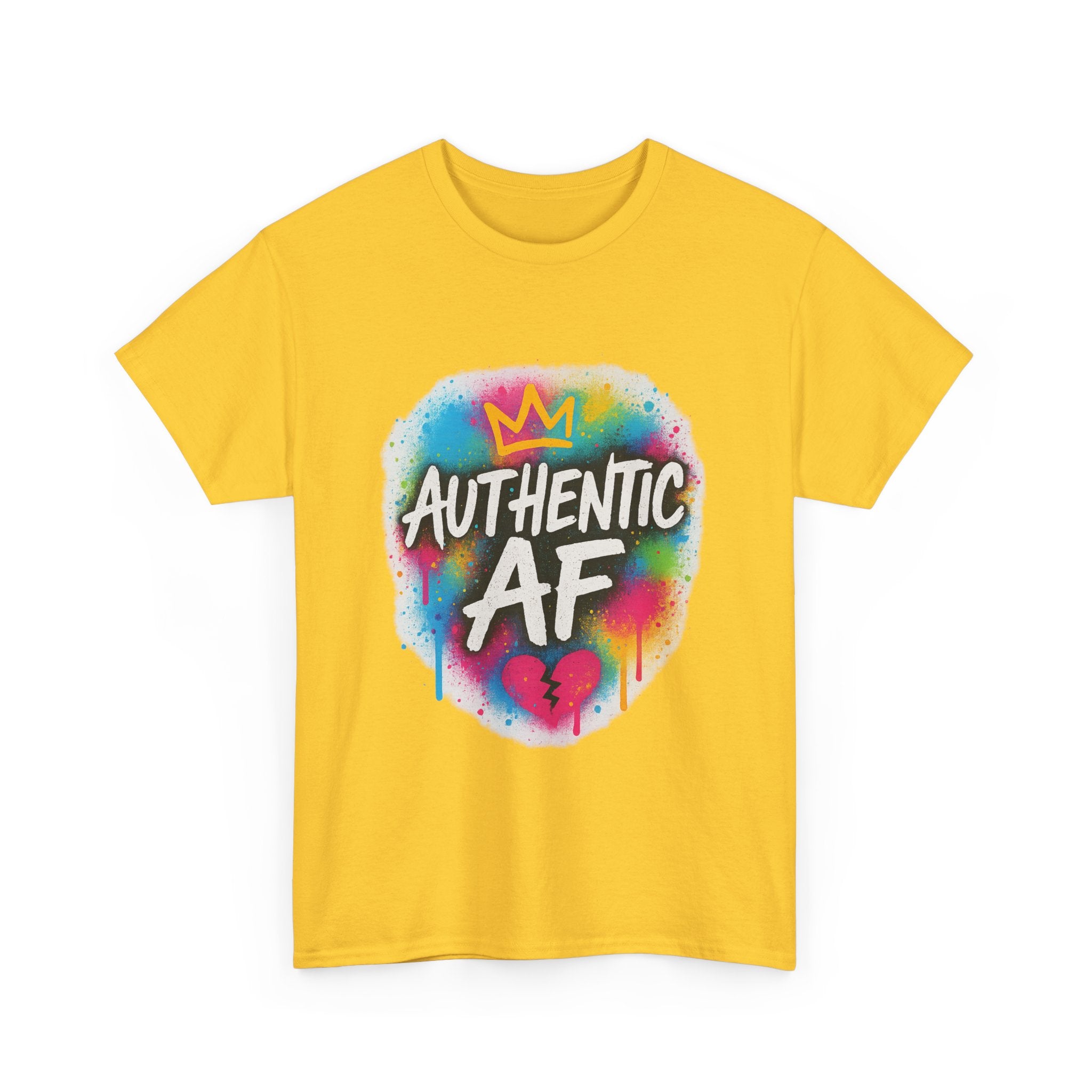 "Authentic AF - Vibrant Art" Graphic Tee - Unisex Heavy Cotton Tee