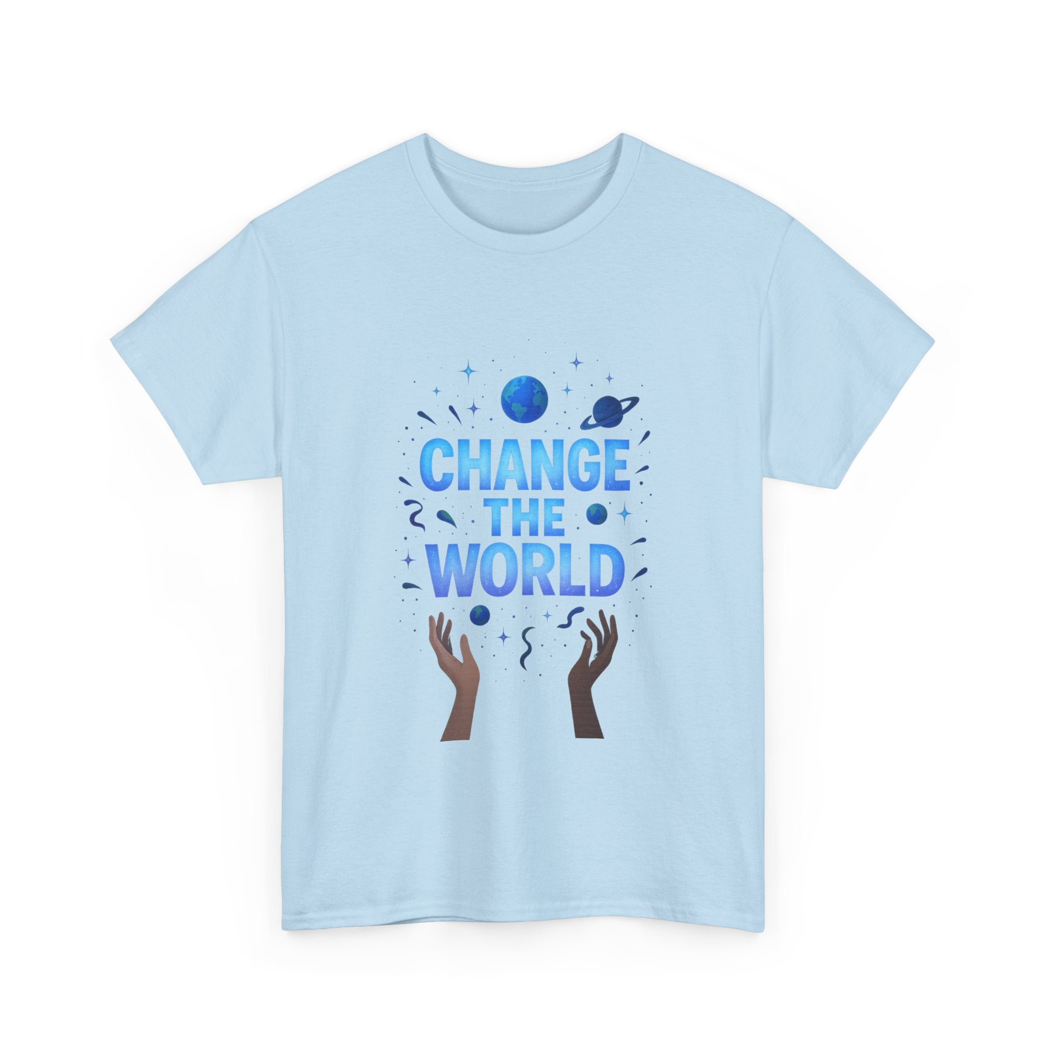 "Change the World" - Cosmic Design - Unisex Heavy Cotton Tee