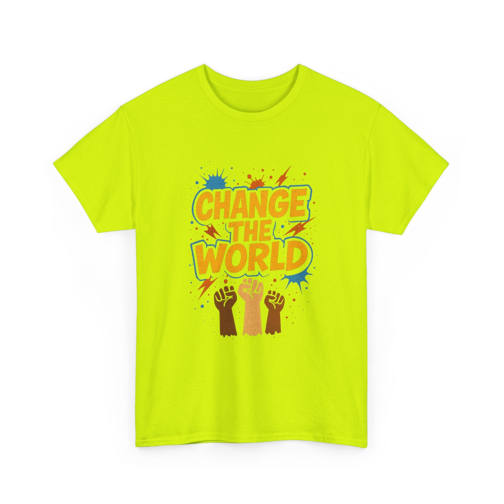 "Change the World" - Bold Design - Unisex Heavy Cotton Tee