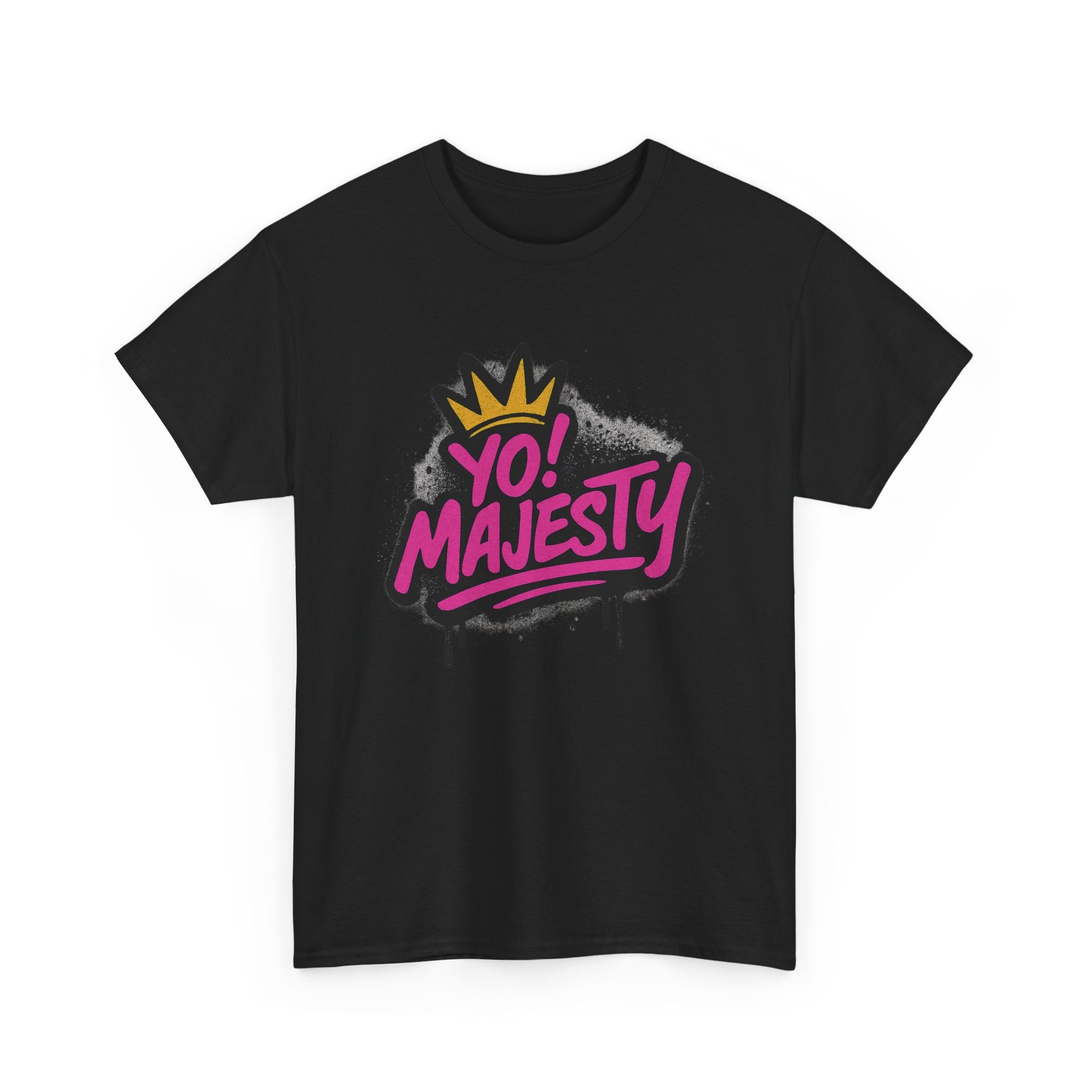 "Yo! Majesty Graffiti Style" Graphic Tee - Unisex Heavy Cotton Tee, Graffiti Style Logo