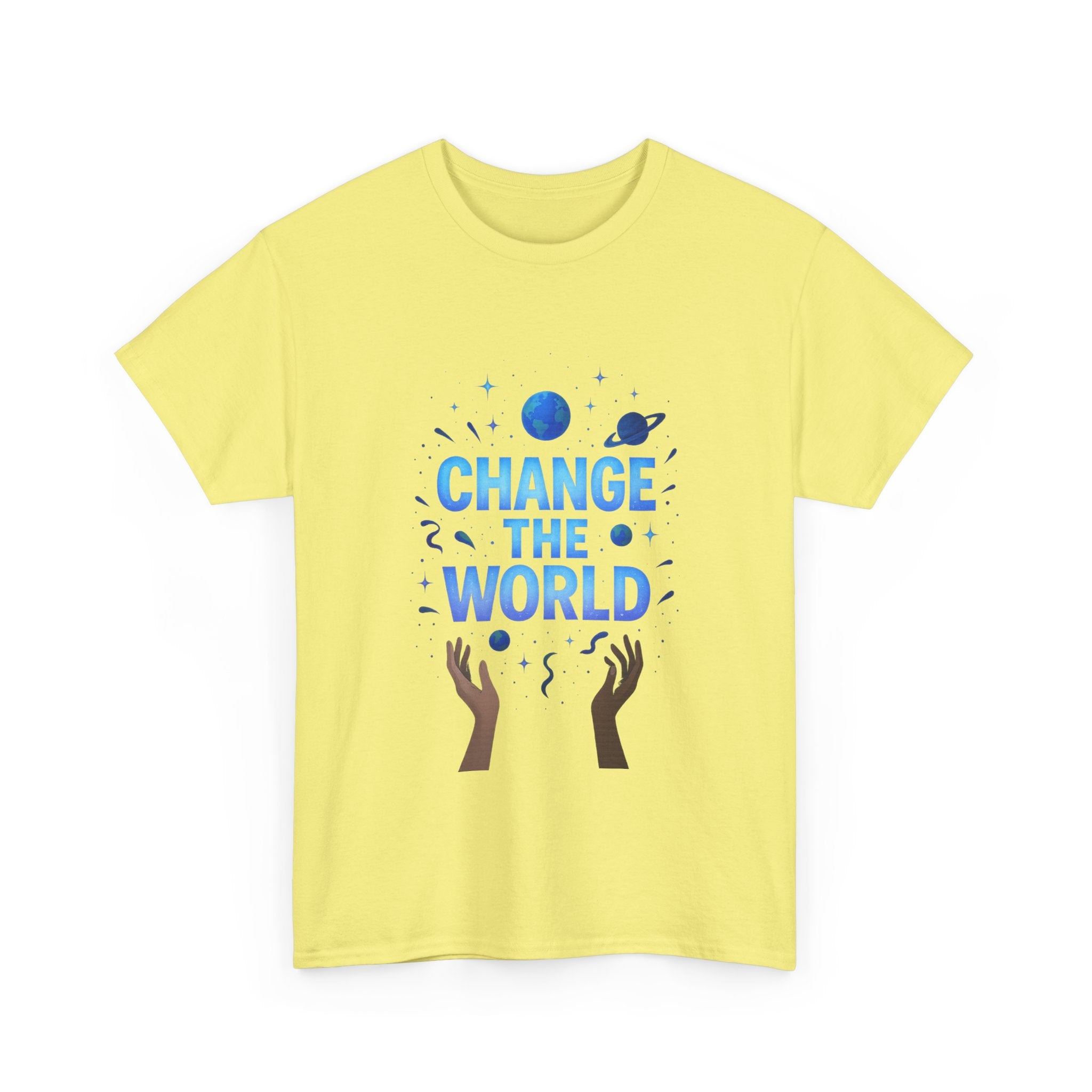 "Change the World" - Cosmic Design - Unisex Heavy Cotton Tee