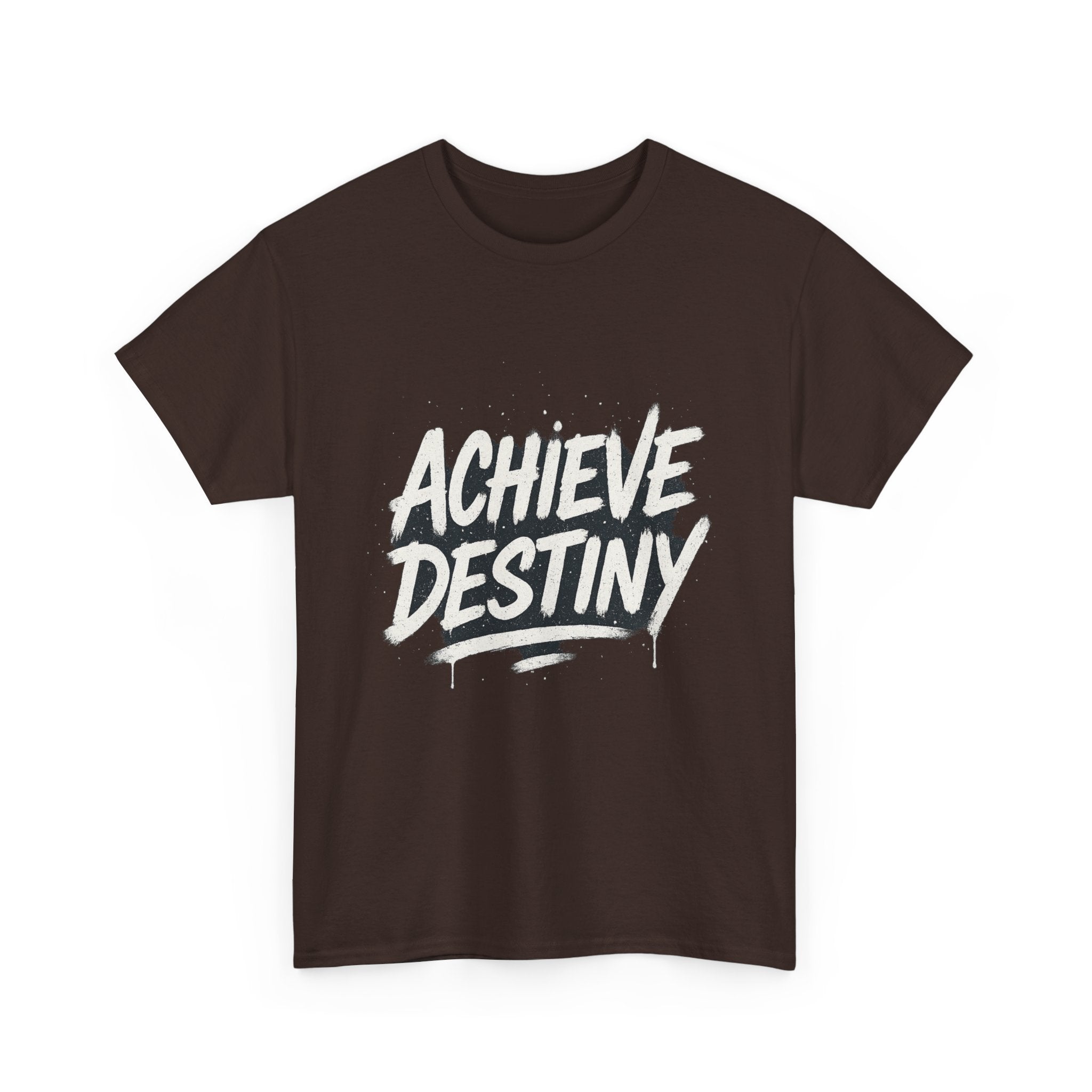 "Achieve Destiny" Graphic Tee - Unisex Heavy Cotton Tee, Black & White Logo