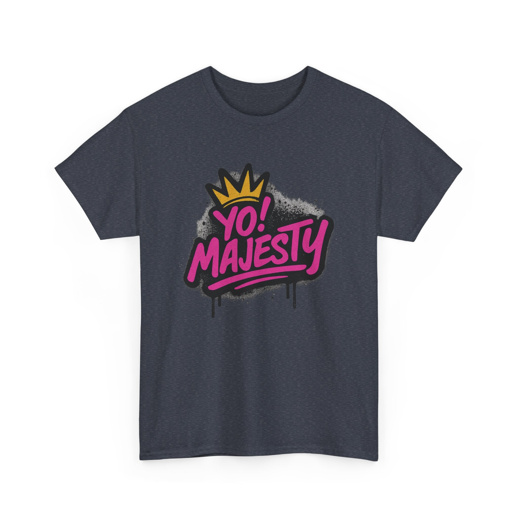 "Yo! Majesty Graffiti Style" Graphic Tee - Unisex Heavy Cotton Tee, Graffiti Style Logo