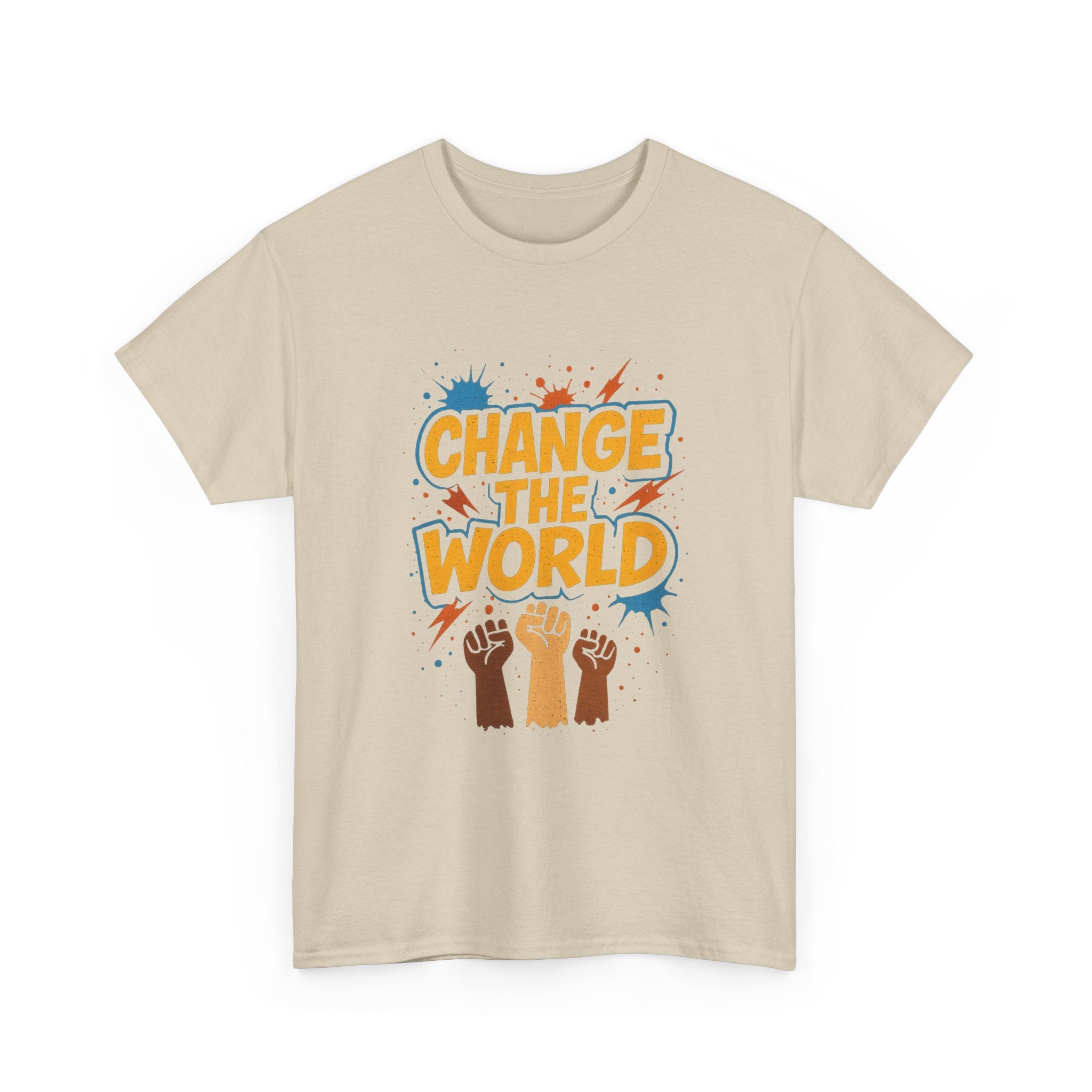 "Change the World" - Bold Design - Unisex Heavy Cotton Tee
