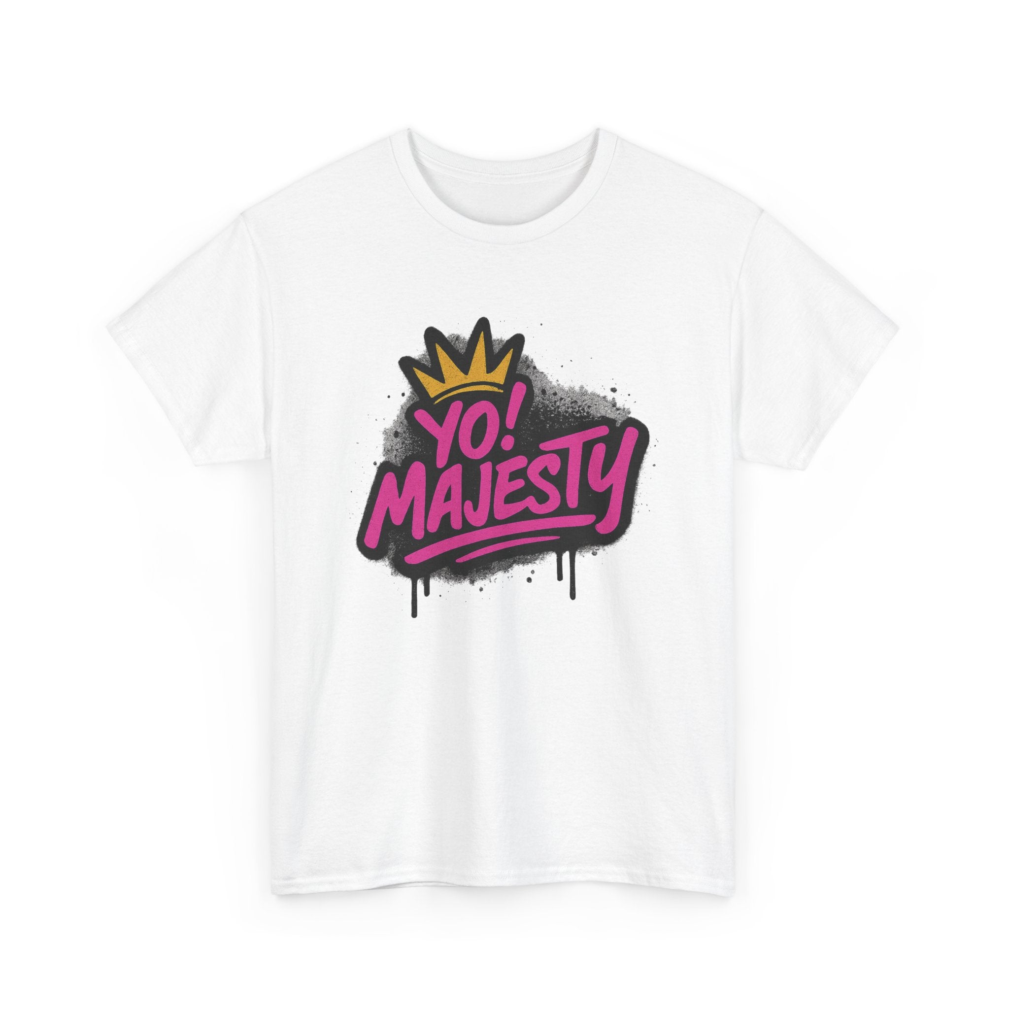 "Yo! Majesty Graffiti Style" Graphic Tee - Unisex Heavy Cotton Tee, Graffiti Style Logo