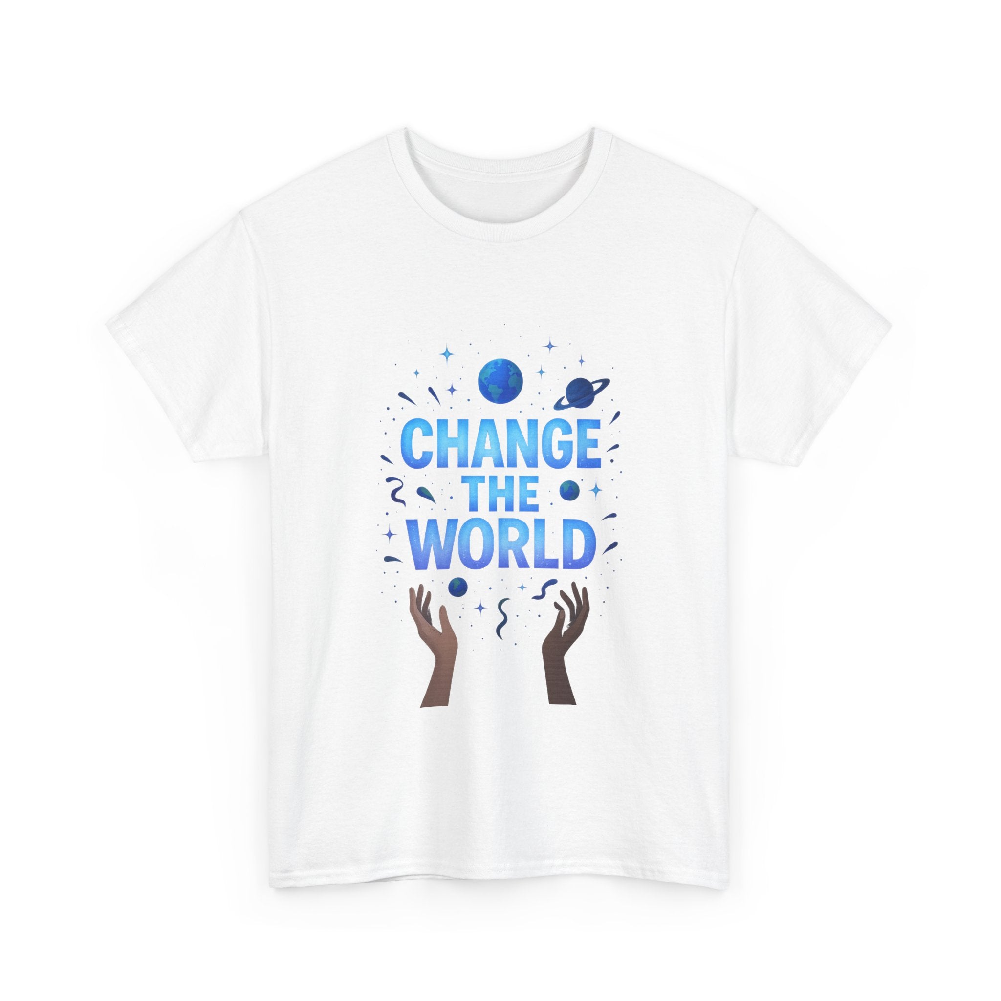 "Change the World" - Cosmic Design - Unisex Heavy Cotton Tee
