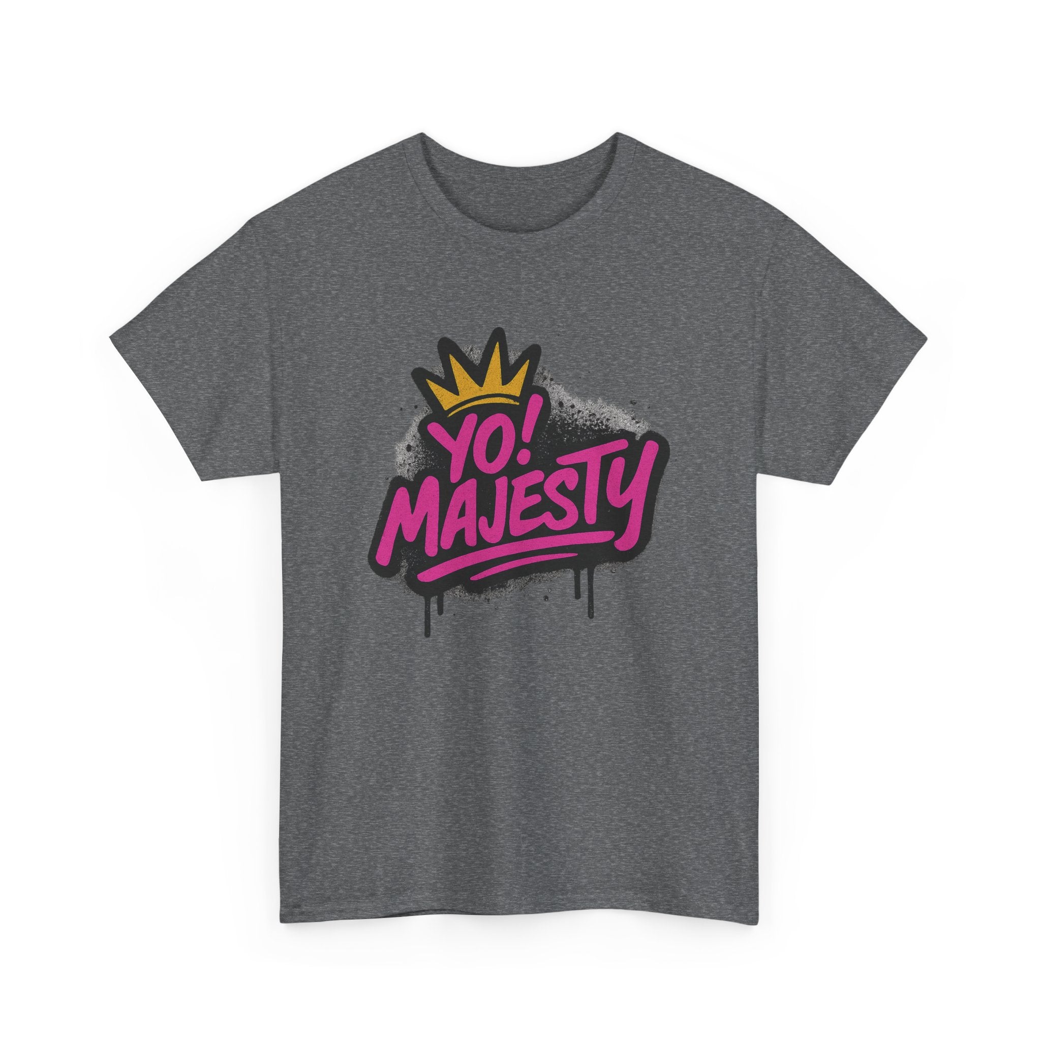 "Yo! Majesty Graffiti Style" Graphic Tee - Unisex Heavy Cotton Tee, Graffiti Style Logo