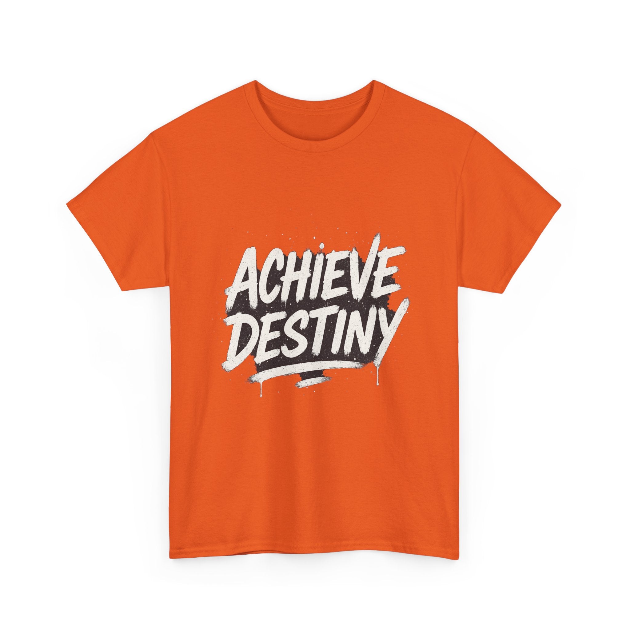 "Achieve Destiny" Graphic Tee - Unisex Heavy Cotton Tee, Black & White Logo
