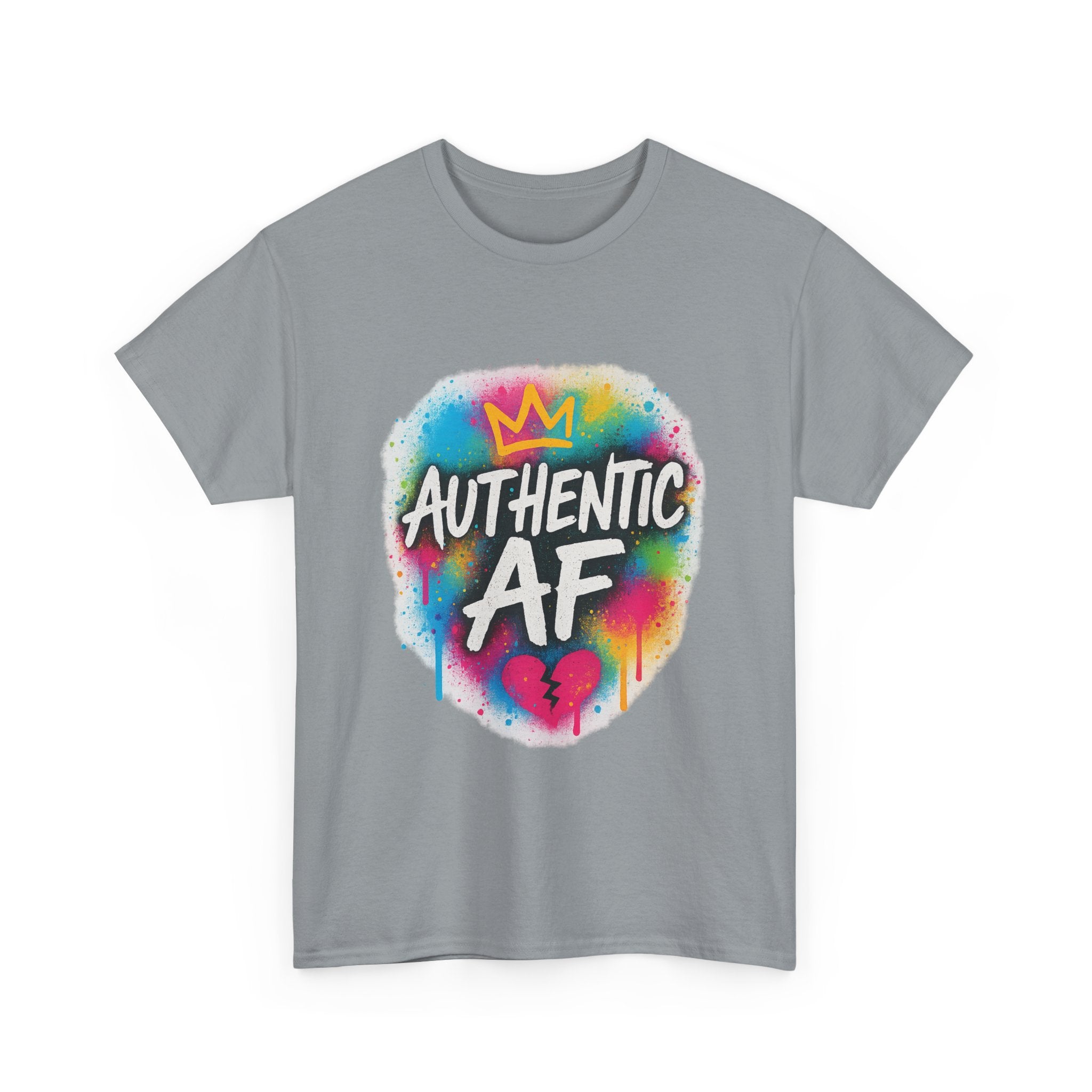 "Authentic AF - Vibrant Art" Graphic Tee - Unisex Heavy Cotton Tee