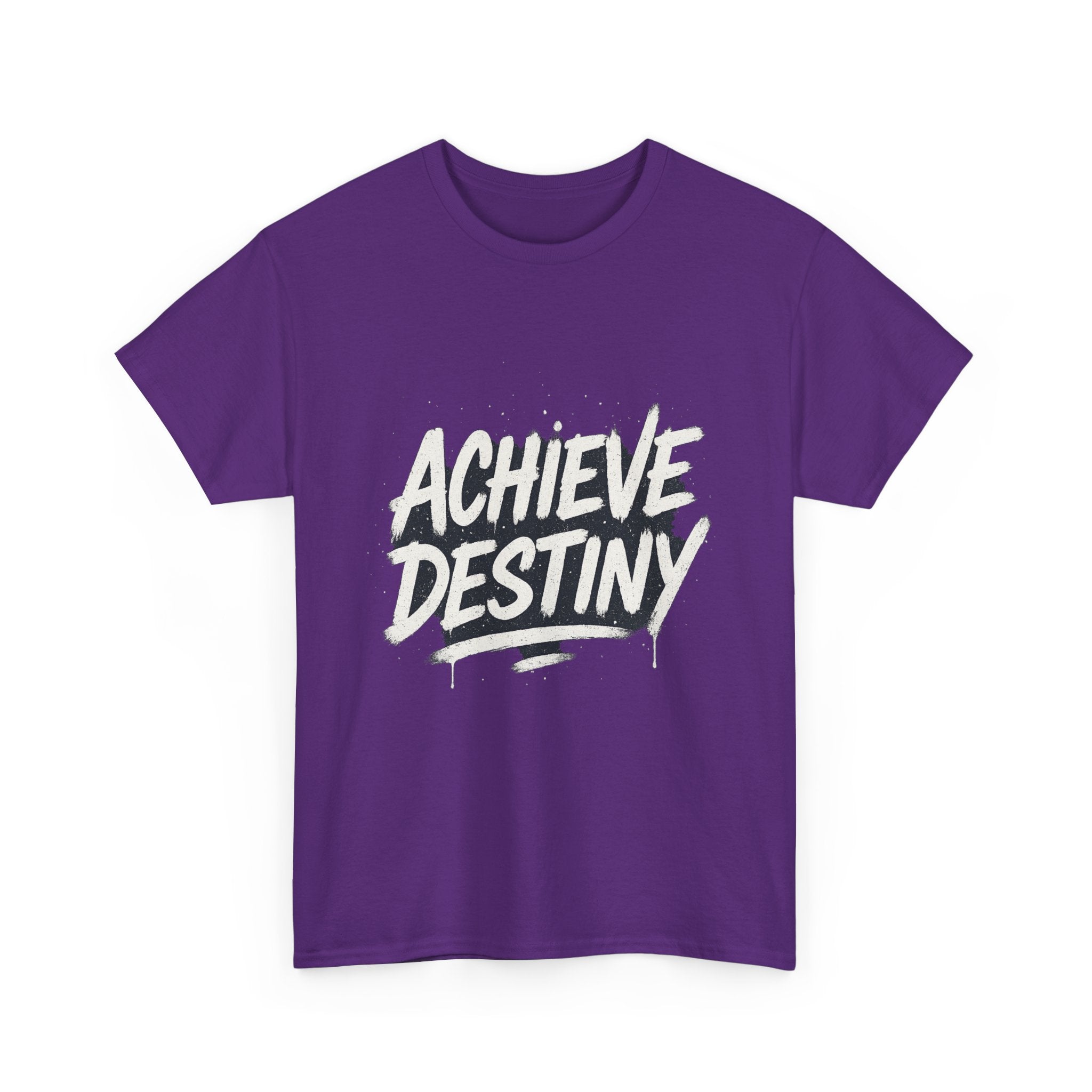 "Achieve Destiny" Graphic Tee - Unisex Heavy Cotton Tee, Black & White Logo
