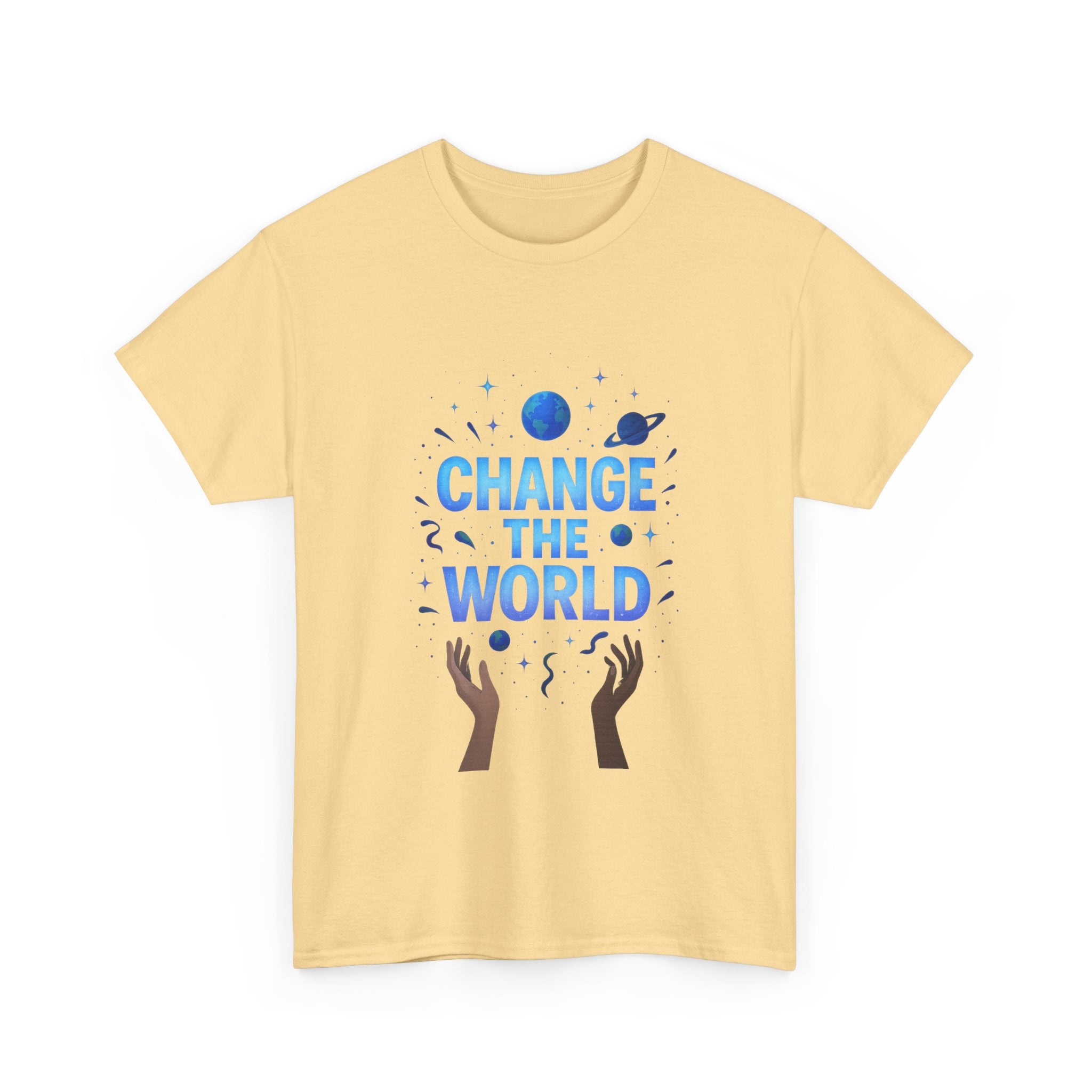 "Change the World" - Cosmic Design - Unisex Heavy Cotton Tee