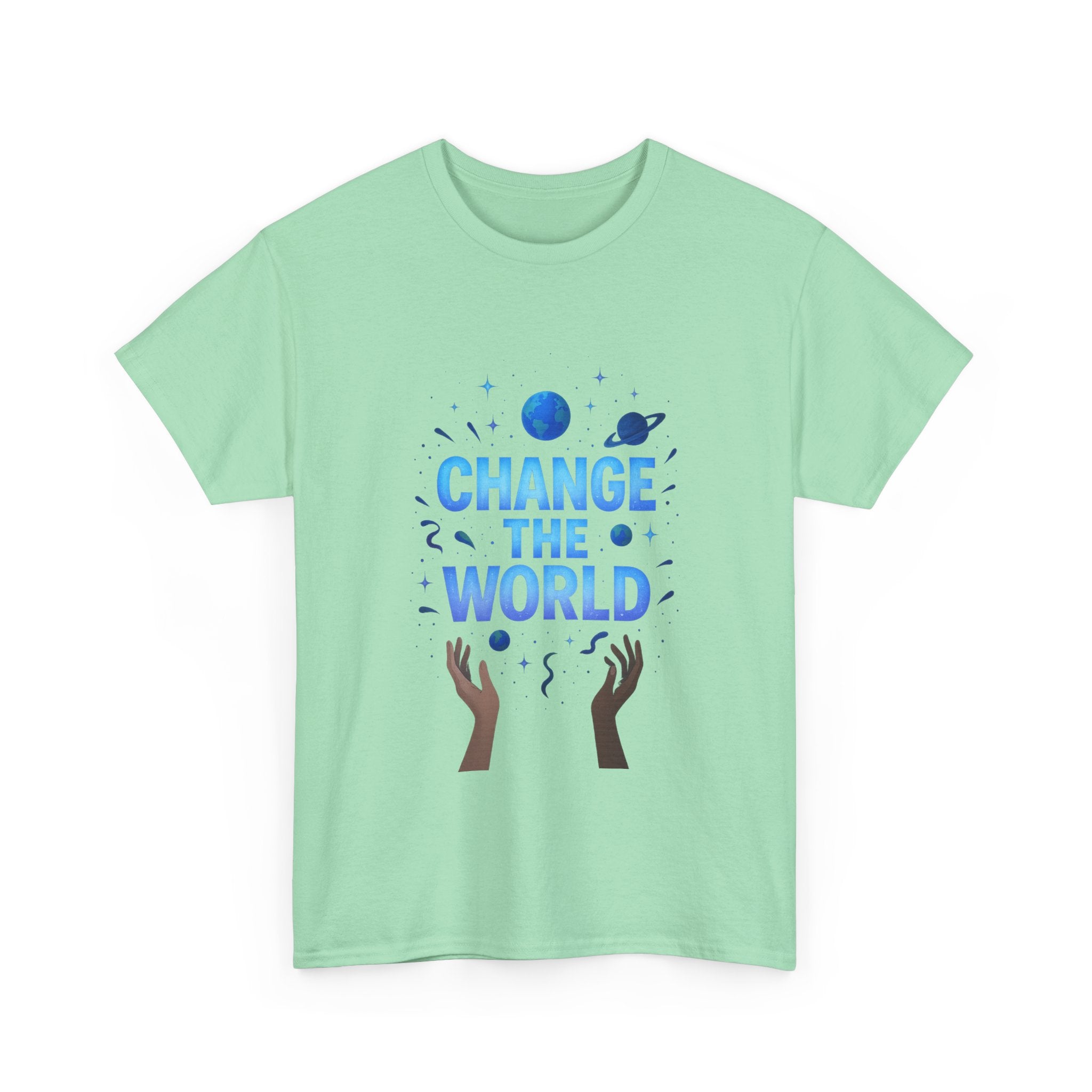 "Change the World" - Cosmic Design - Unisex Heavy Cotton Tee