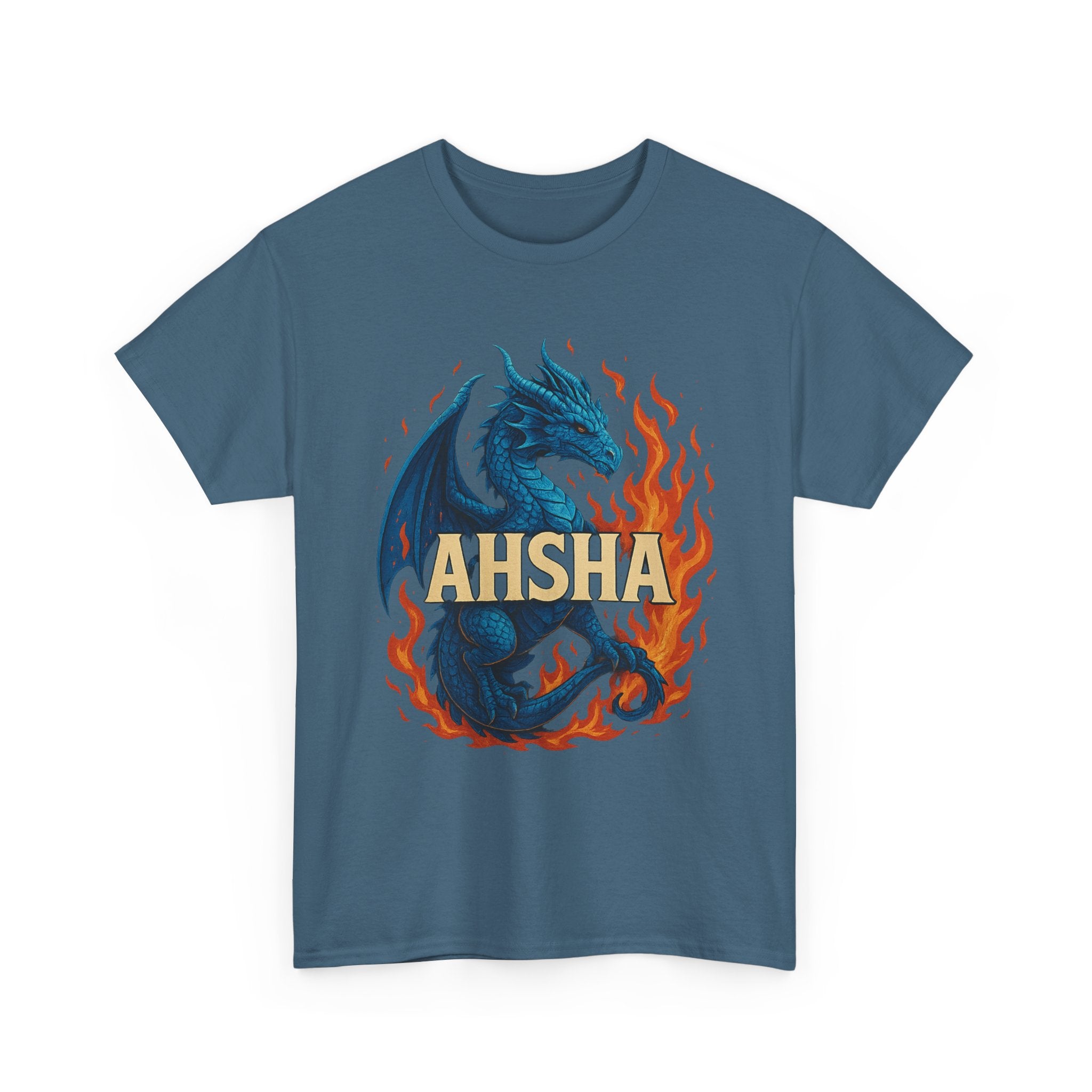 "AHSHA" Graphic Tee - Unisex Heavy Cotton Tee, Beige Letters