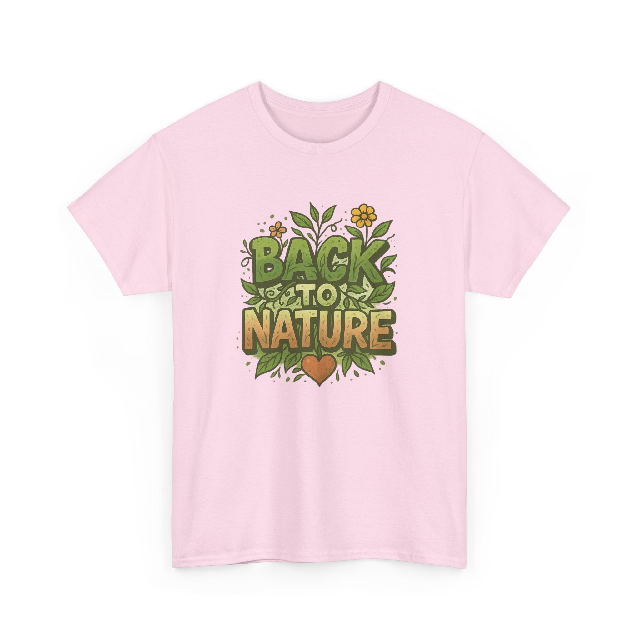 "Back to Nature" - Lush Graphic Tee - Unisex Heavy Cotton Tee, White Letters