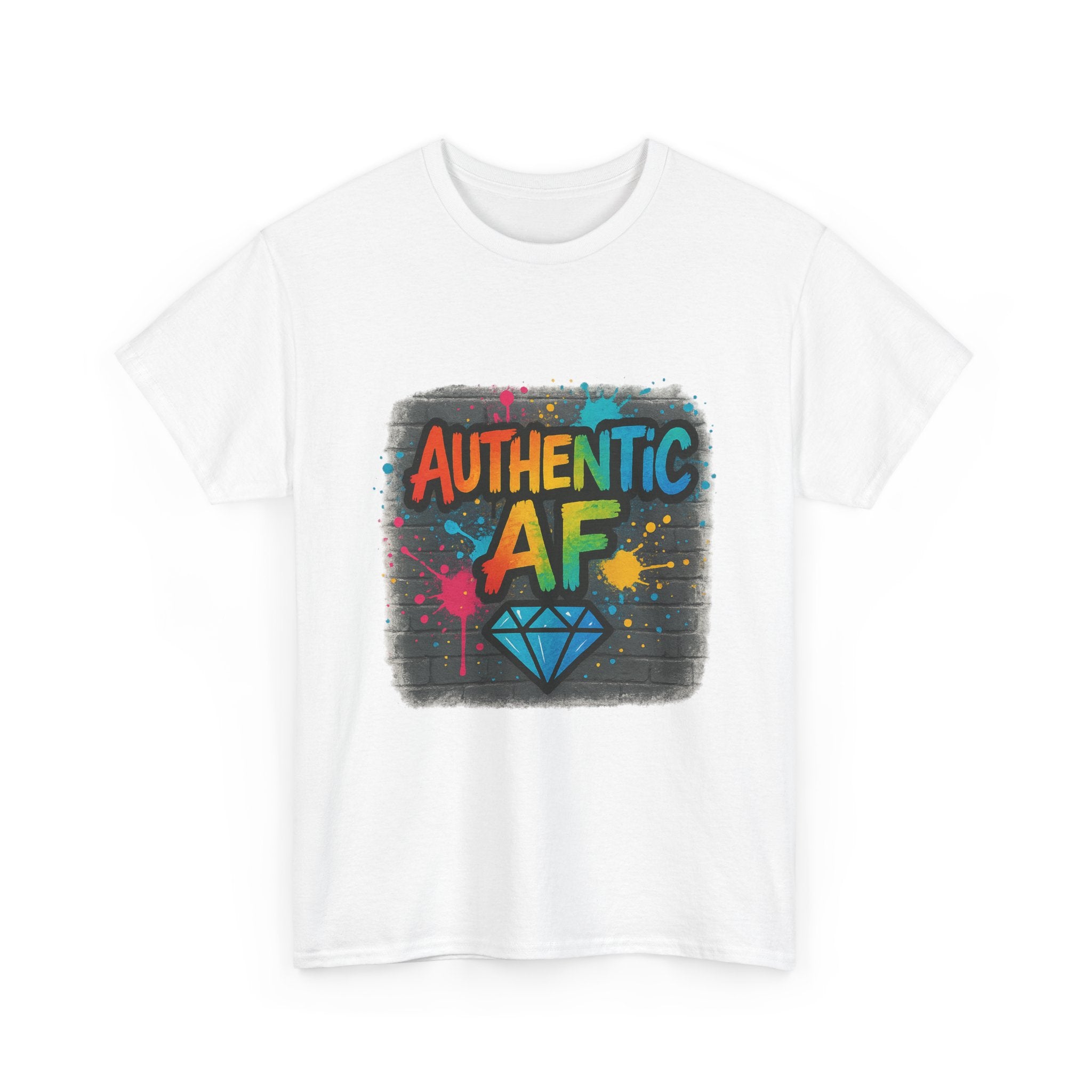 "Authentic AF - Diamond Graffiti" Graphic Tee - Unisex Heavy Cotton Tee