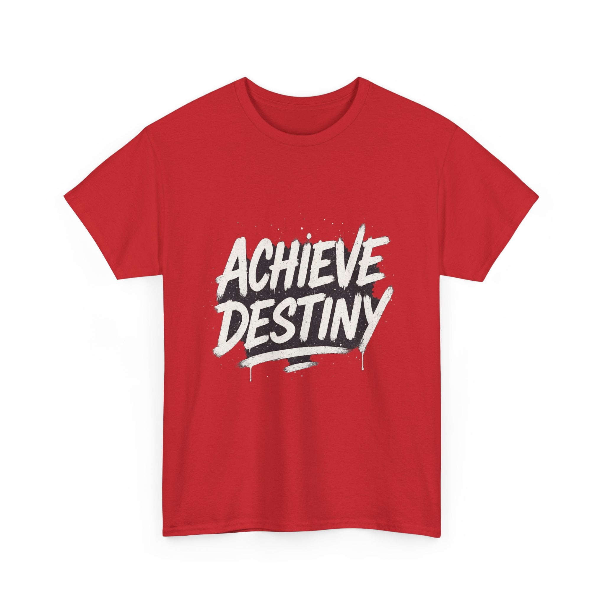 "Achieve Destiny" Graphic Tee - Unisex Heavy Cotton Tee, Black & White Logo