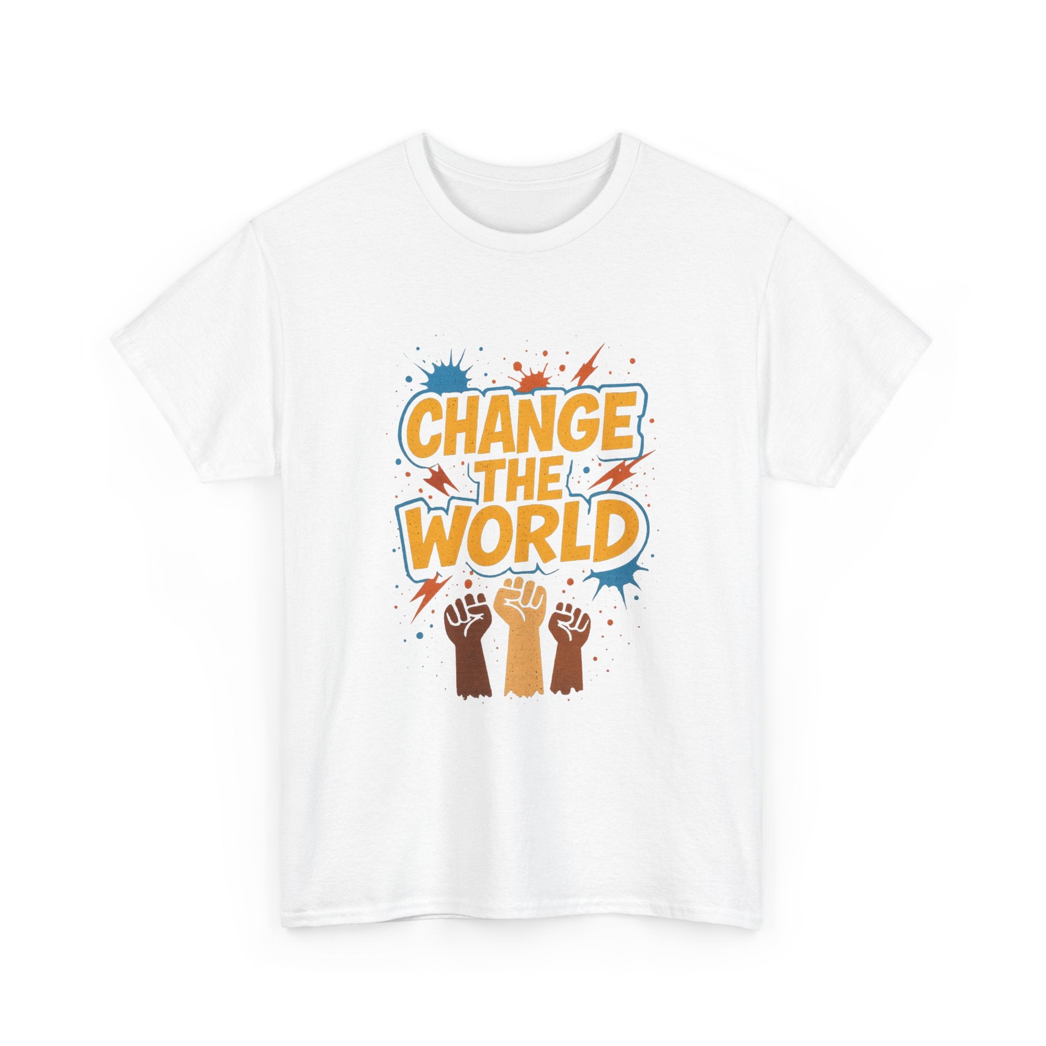 "Change the World" - Bold Design - Unisex Heavy Cotton Tee