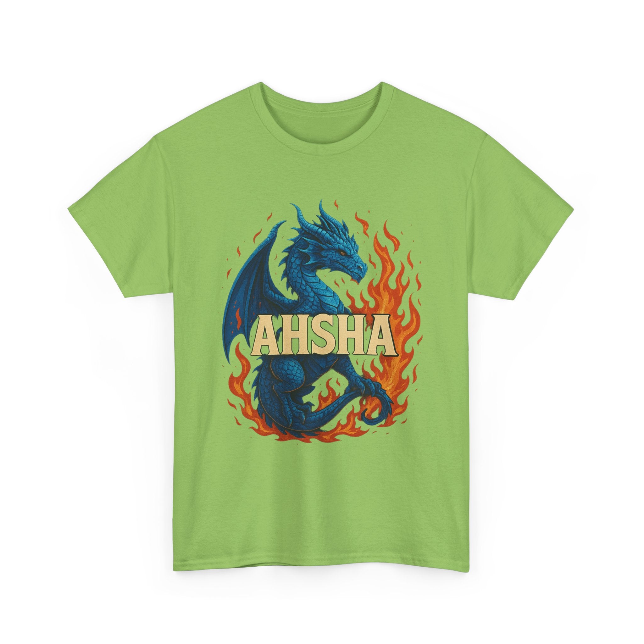 "AHSHA" Graphic Tee - Unisex Heavy Cotton Tee, Beige Letters