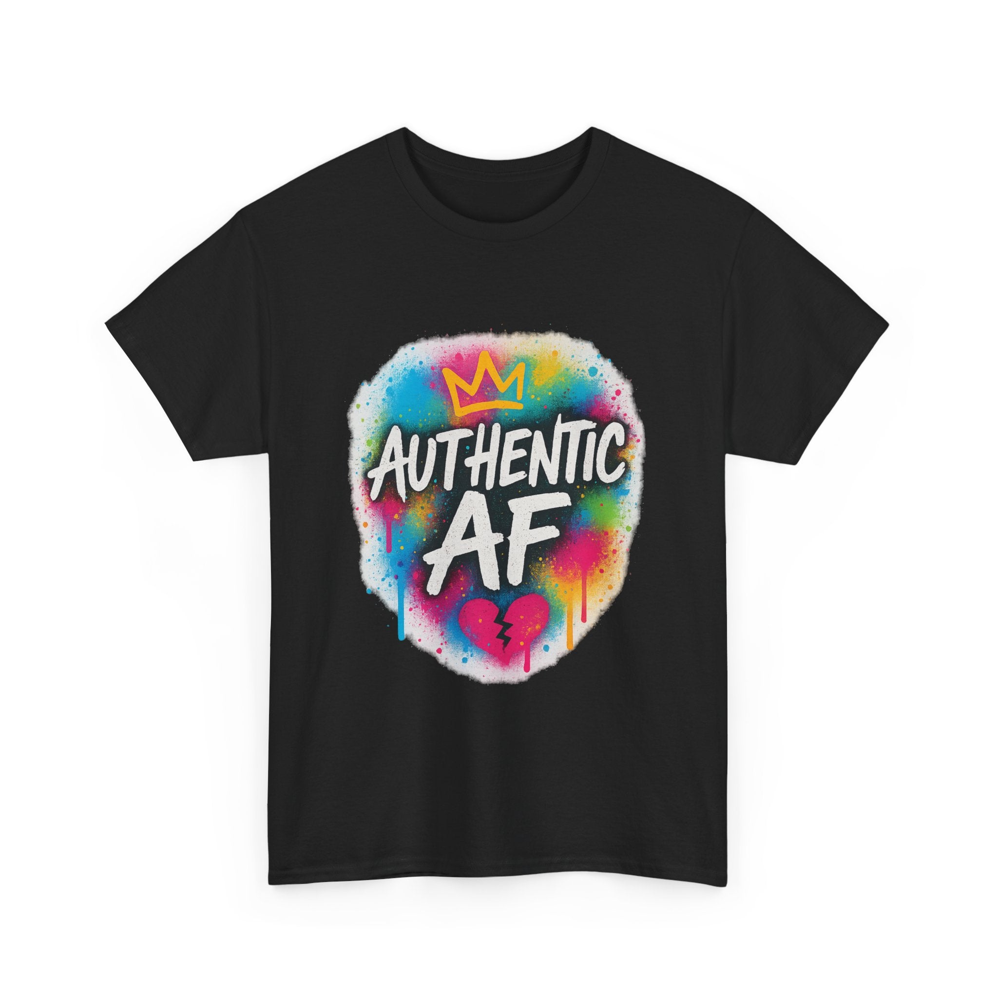 "Authentic AF - Vibrant Art" Graphic Tee - Unisex Heavy Cotton Tee